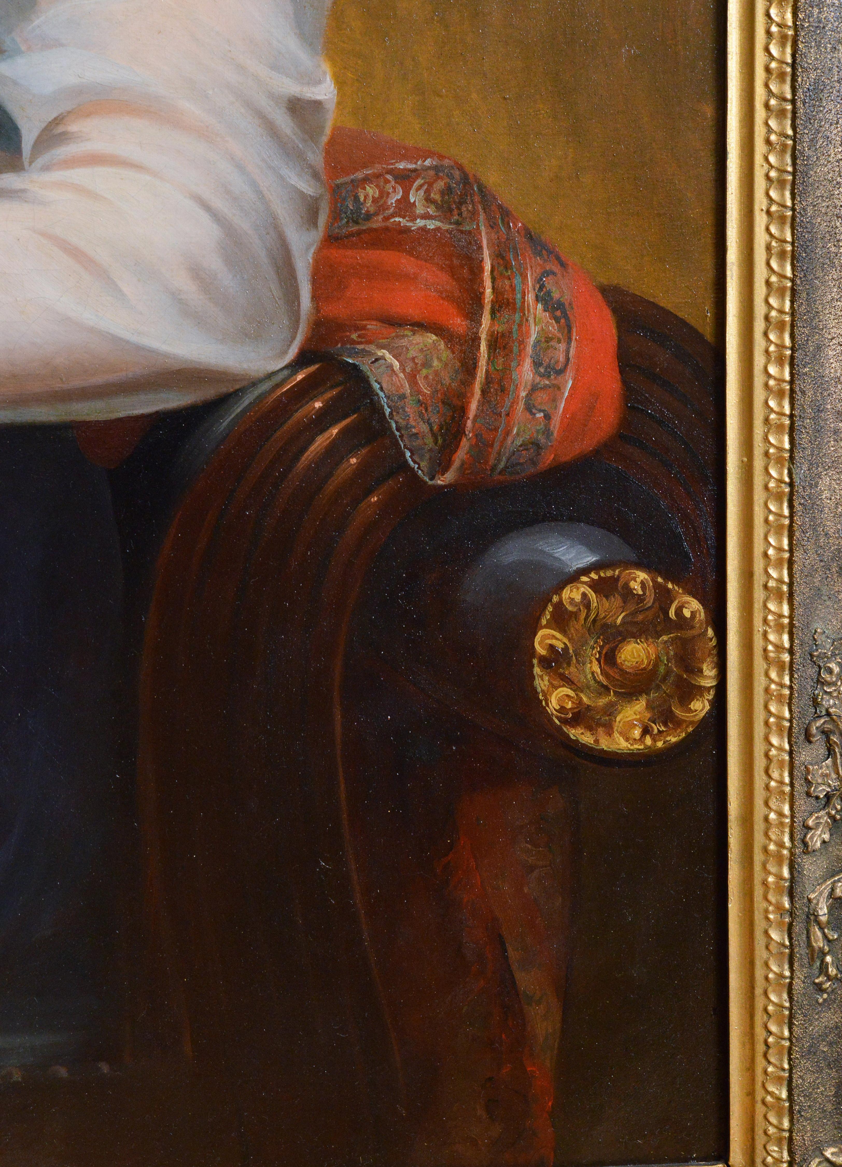 American artist Portrait deutsche Dame 19. Jahrhundert Ölgemälde von J. Eichholtz im Angebot 4