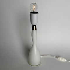 Jacob Eiler Bang Opaline Glass Table Lamp for Kastrup Glas, Denmark, 1950s
