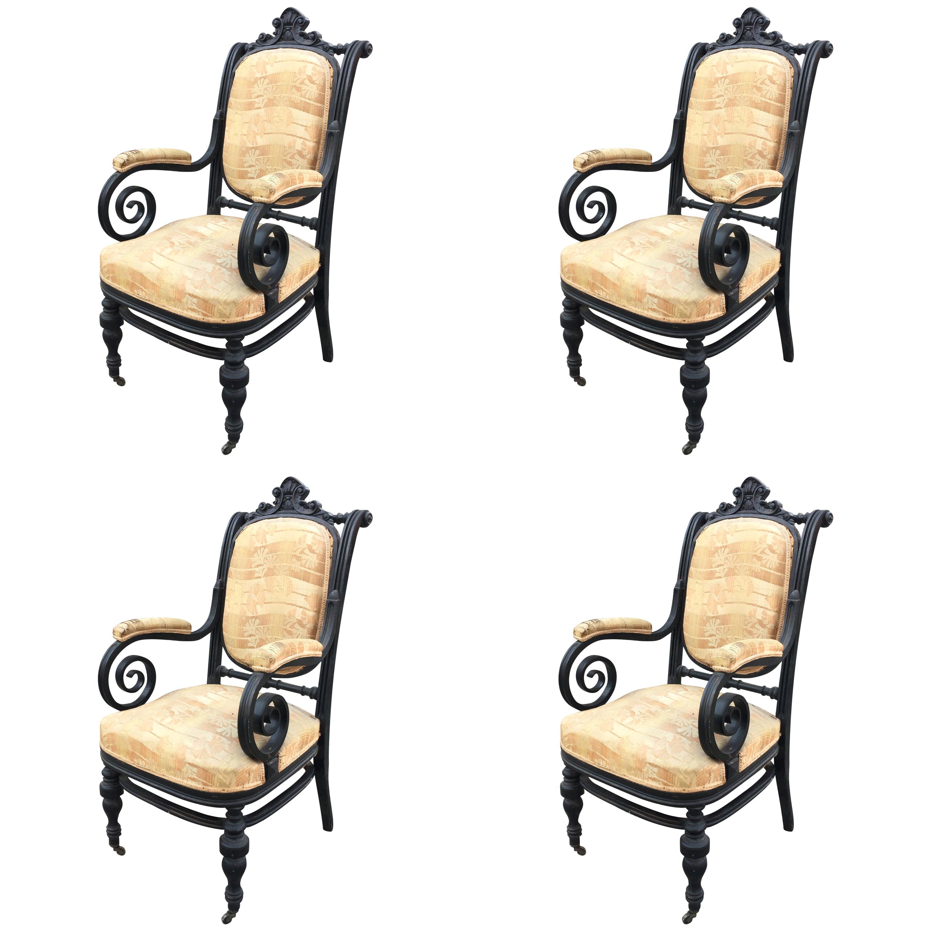 Jacob Et Josef Khon, 4 Fauteuils 101/f, vers 1902, ensemble de quatre fauteuils Napoléon III en vente