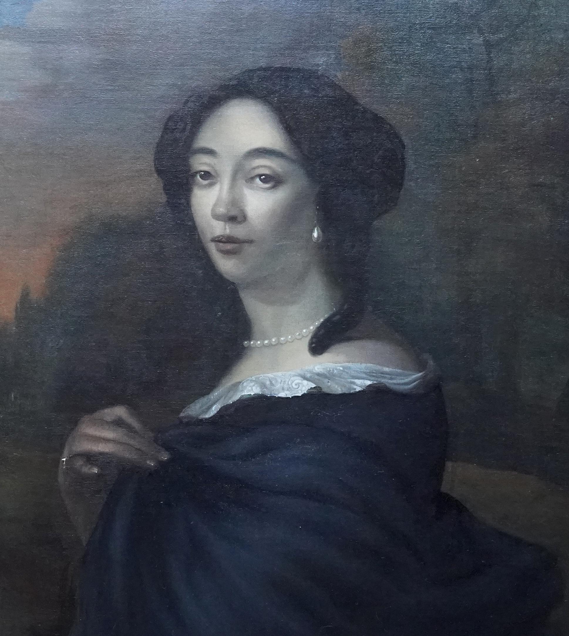 Porträt von Anna de Hooghe – flämische Kunst, Porträt-Ölgemälde eines alten Meisters  (Alte Meister), Painting, von Jacob Ferdinand Voet