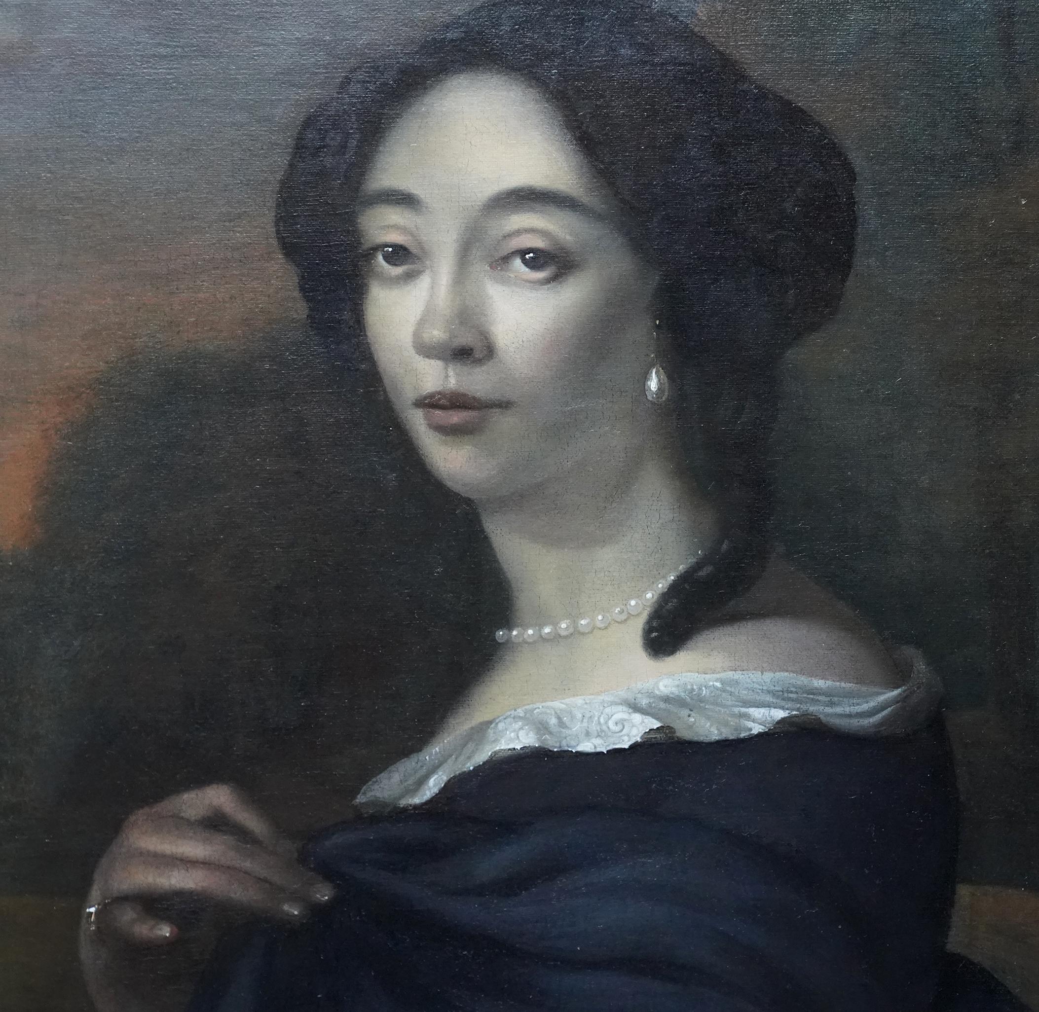 Porträt von Anna de Hooghe – flämische Kunst, Porträt-Ölgemälde eines alten Meisters  im Angebot 3