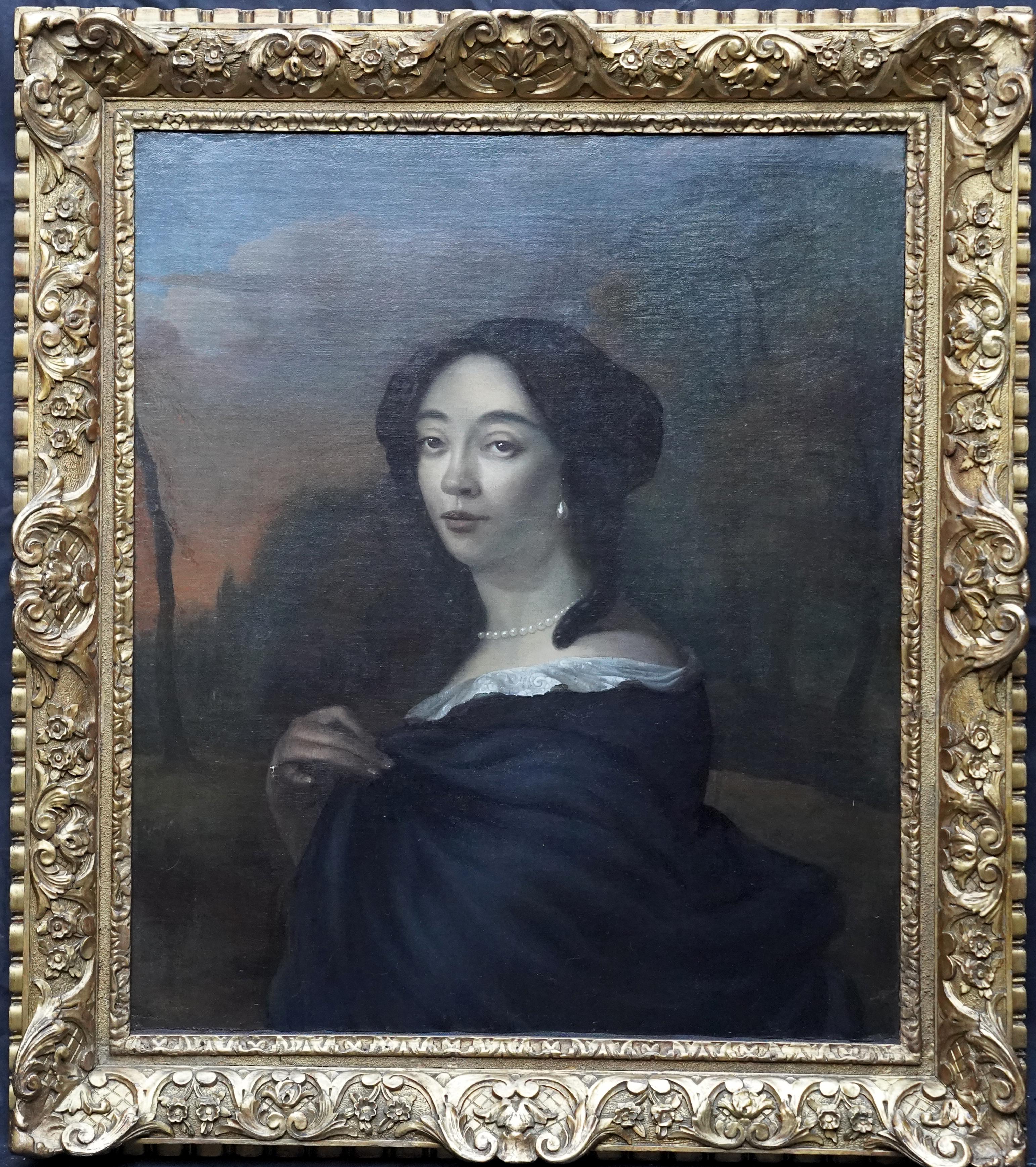 Jacob Ferdinand Voet Portrait Painting - Portrait of Anna de Hooghe - Flemish art Old Master portrait oil painting 