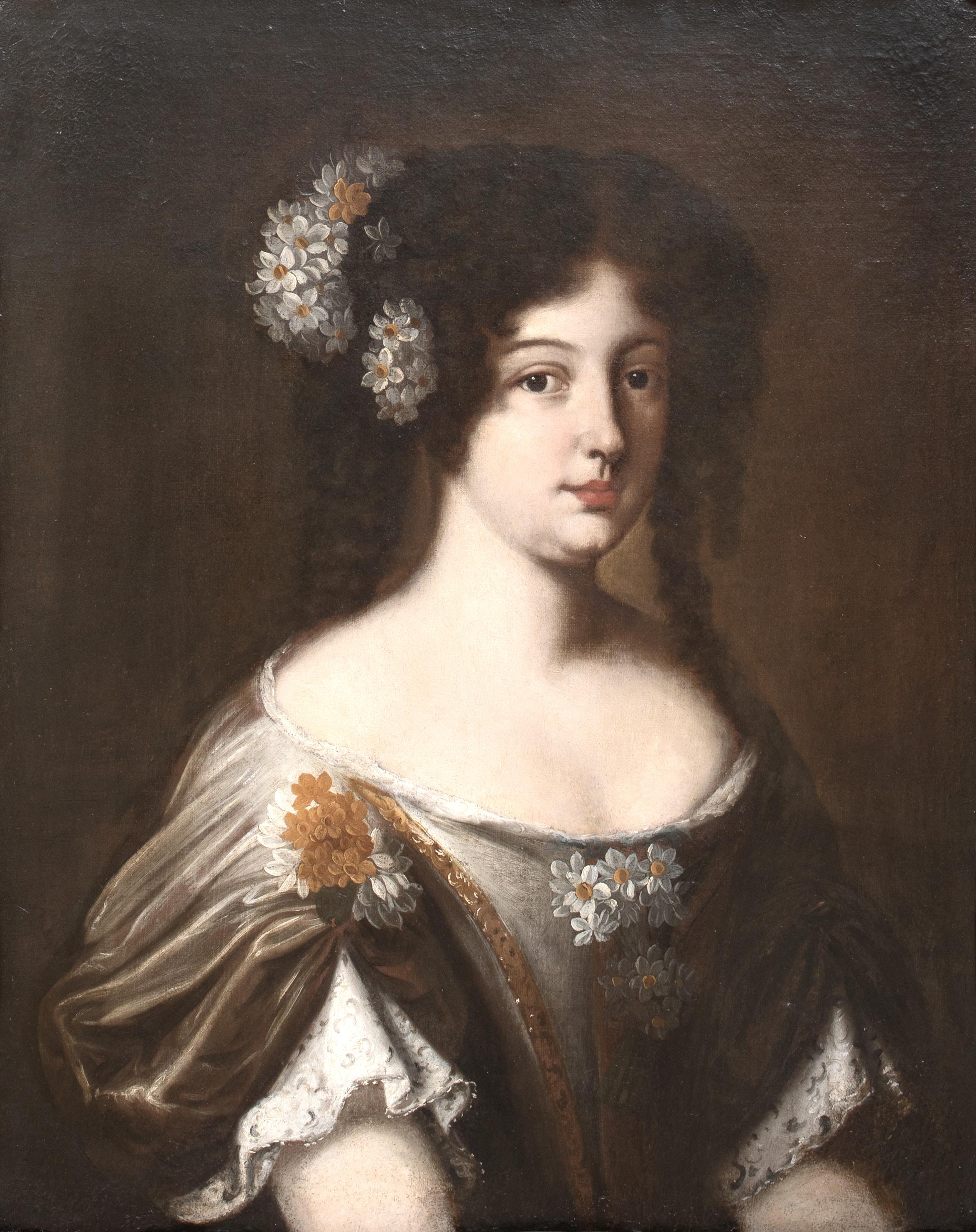 Retrato de la duquesa Diane Gabrielle Damas (1656-1715), Siglo XVII - Portrait Painting Negro de Jacob Ferdinand Voet