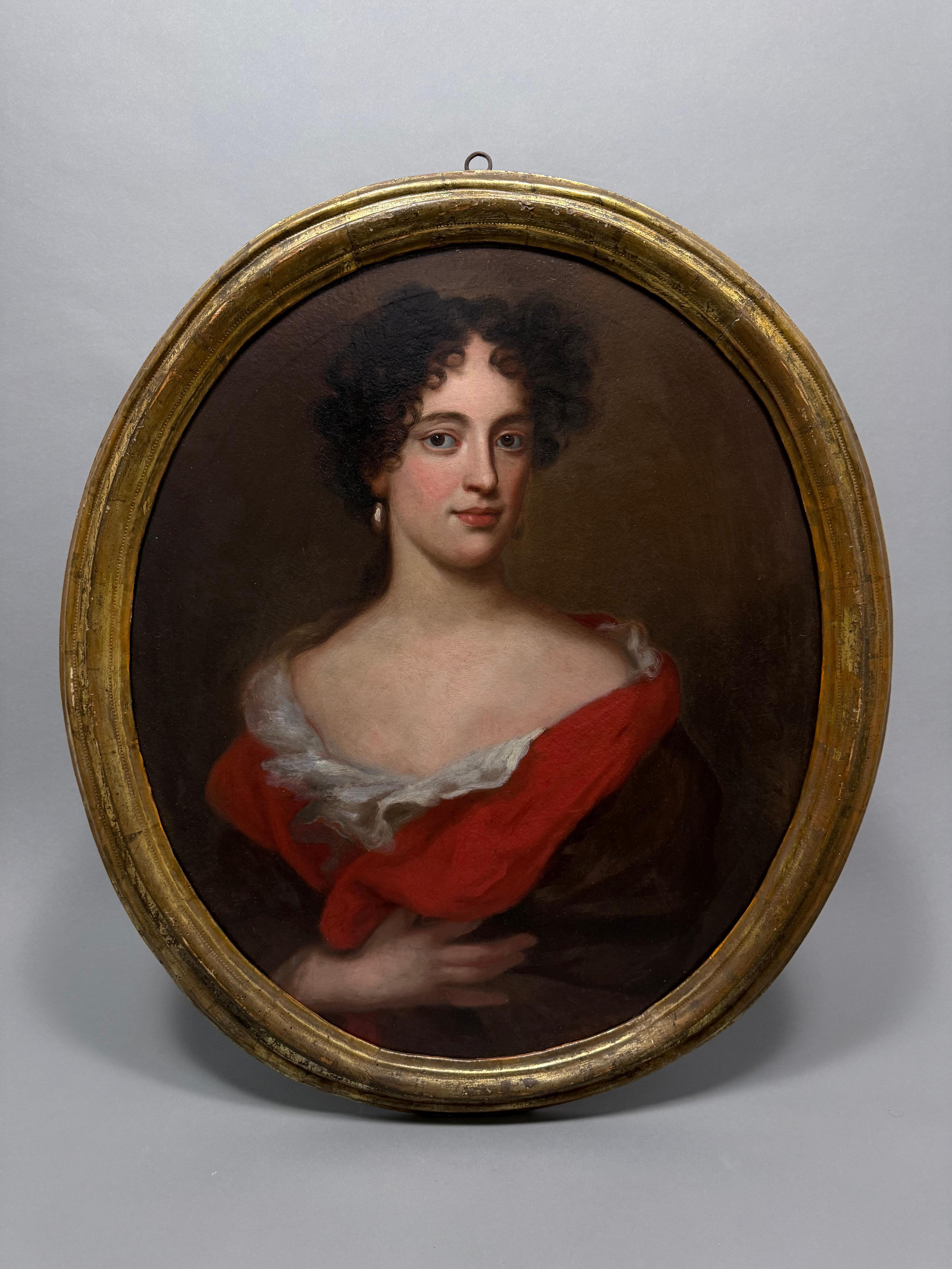 Jacob Ferdinand Voet (1639-1700). Porträt einer Dame mit rotem Schal (French) im Angebot