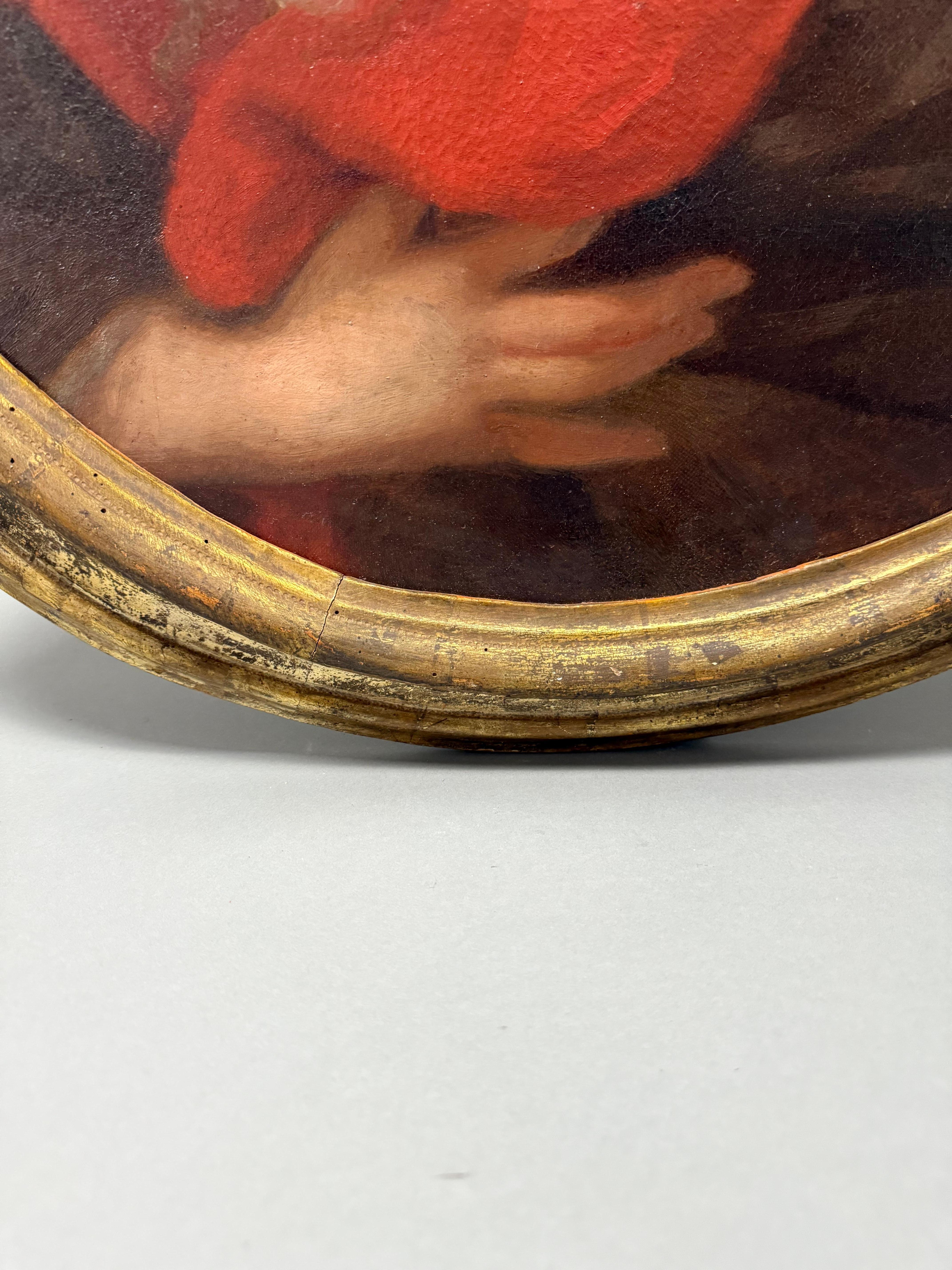 Jacob Ferdinand Voet (1639-1700). Porträt einer Dame mit rotem Schal im Zustand „Gut“ im Angebot in Fidenza, IT