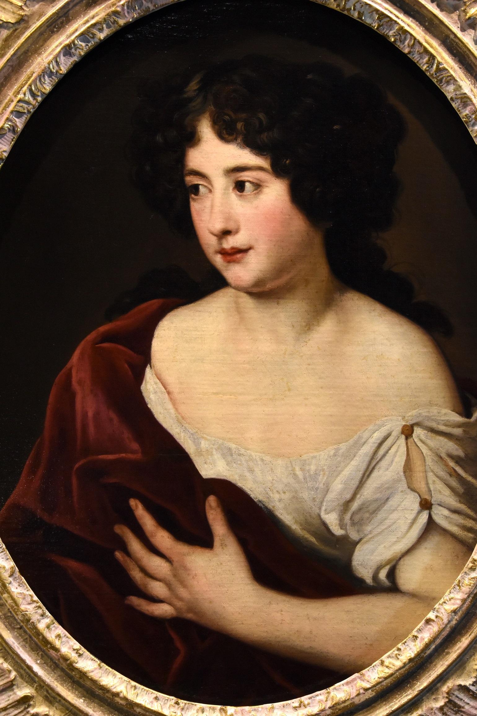 Portrait Lady Woman Voet Paint Huile sur toile Ancien maître 17ème siècle Art Italien en vente 7