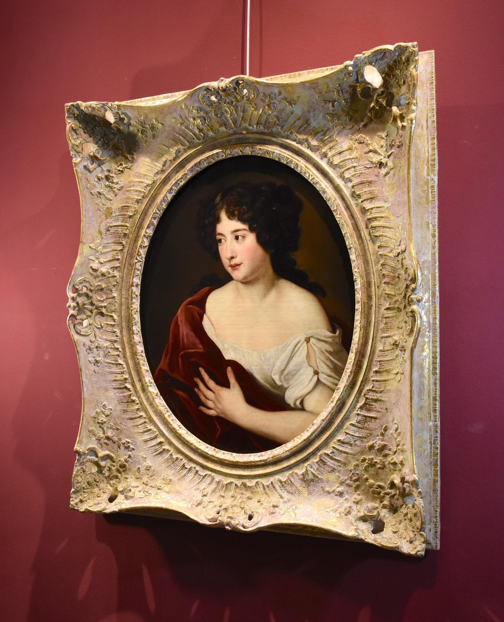 Portrait Lady Woman Voet Paint Huile sur toile Ancien maître 17ème siècle Art Italien en vente 8
