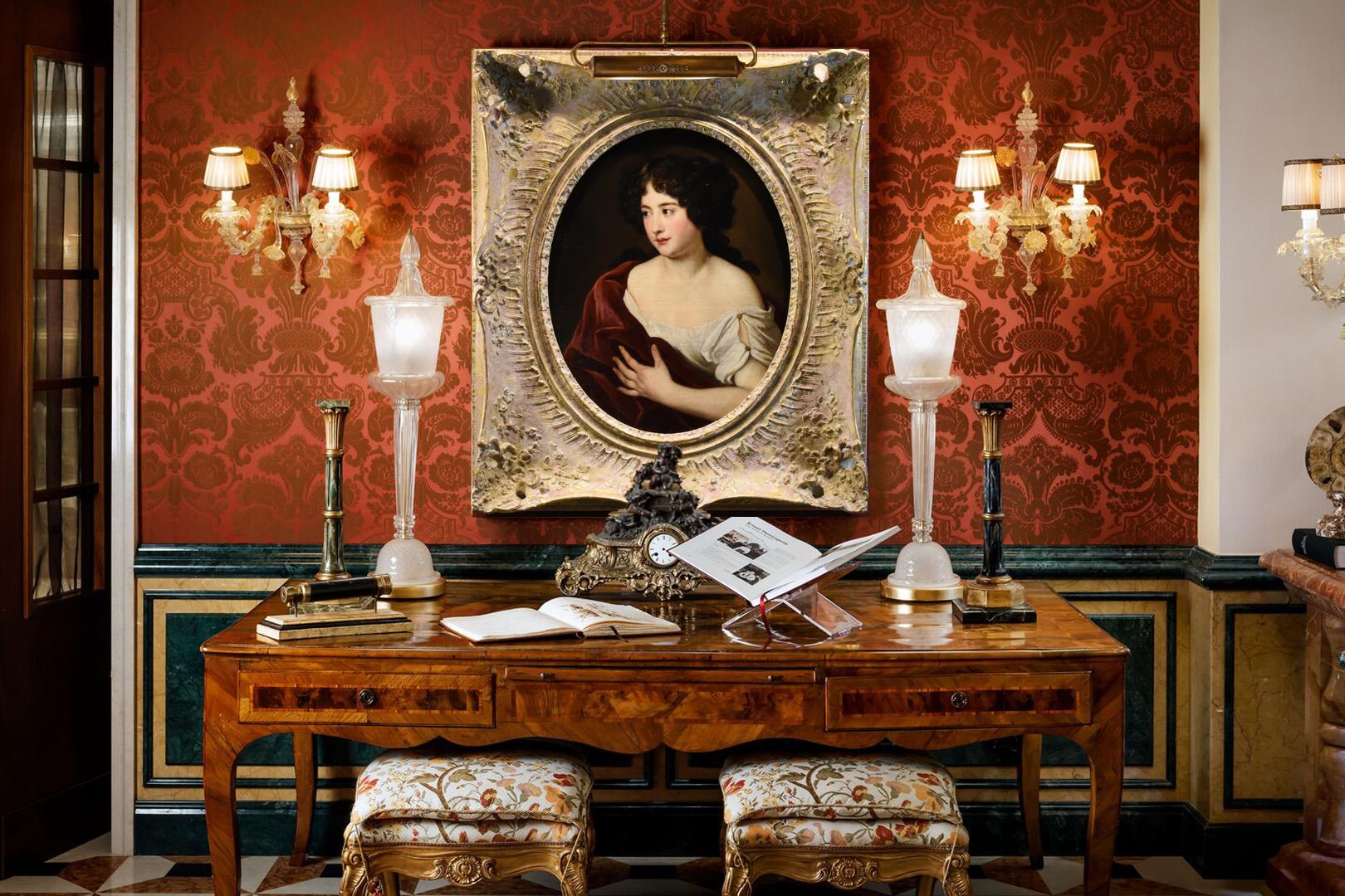 Portrait Lady Woman Voet Paint Huile sur toile Ancien maître 17ème siècle Art Italien - Maîtres anciens Painting par Jacob Ferdinand Voet (Antwerp 1639 - Paris 1689) 