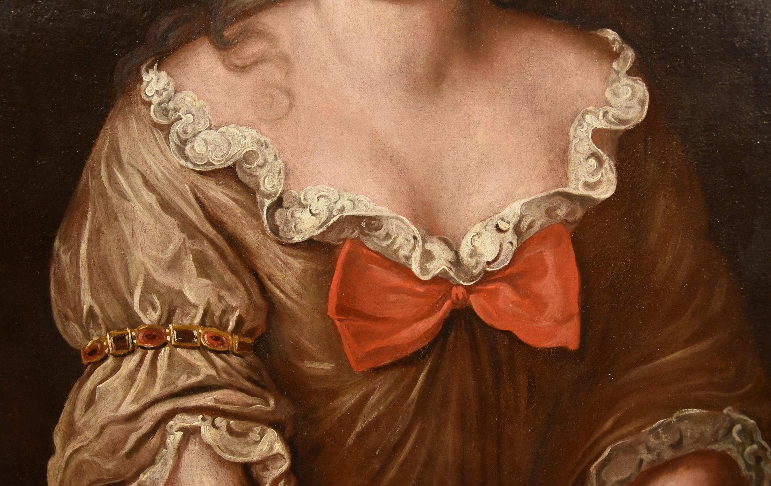 Jacob Ferdinand Voet (Antwerp 1639 - Paris 1689) Circle of
Portrait of a lady with a red bow and a jeweled diadem around her arm

oil on canvas, 74 x 61 cm.
precious coeval frame in gilded wood 86 x 72 cm.

The beautiful painting proposed, depicting