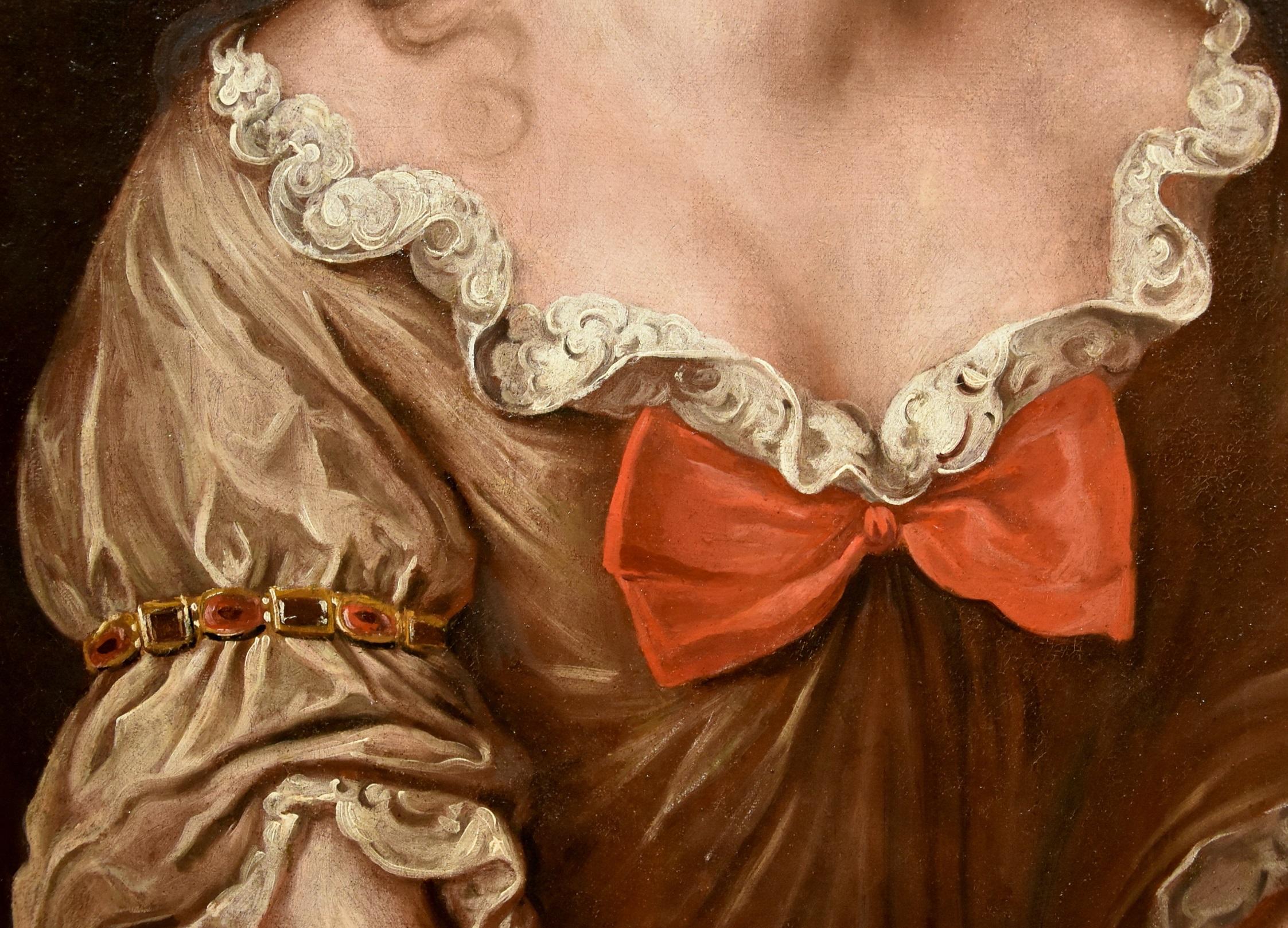 Portrait Woman Voet Paint Oil on canvas Old master 17/18th Century Flemish Art 1