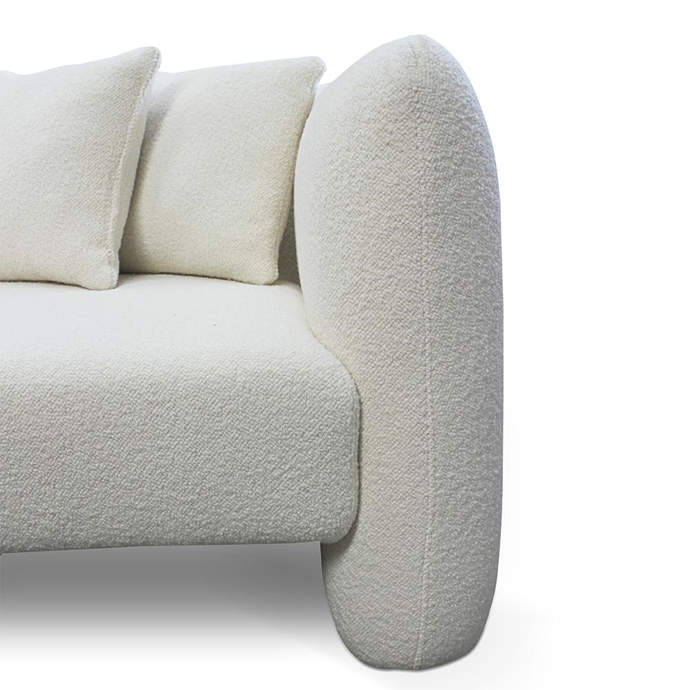 Contemporary Modern Jacob Sofa in White Boucle Fabric by Collector Studio

This fun and sophisticated 21st century sofa designed by Collector Studio, it’s simple shape and attractive color game along with other possible combinations of materials
