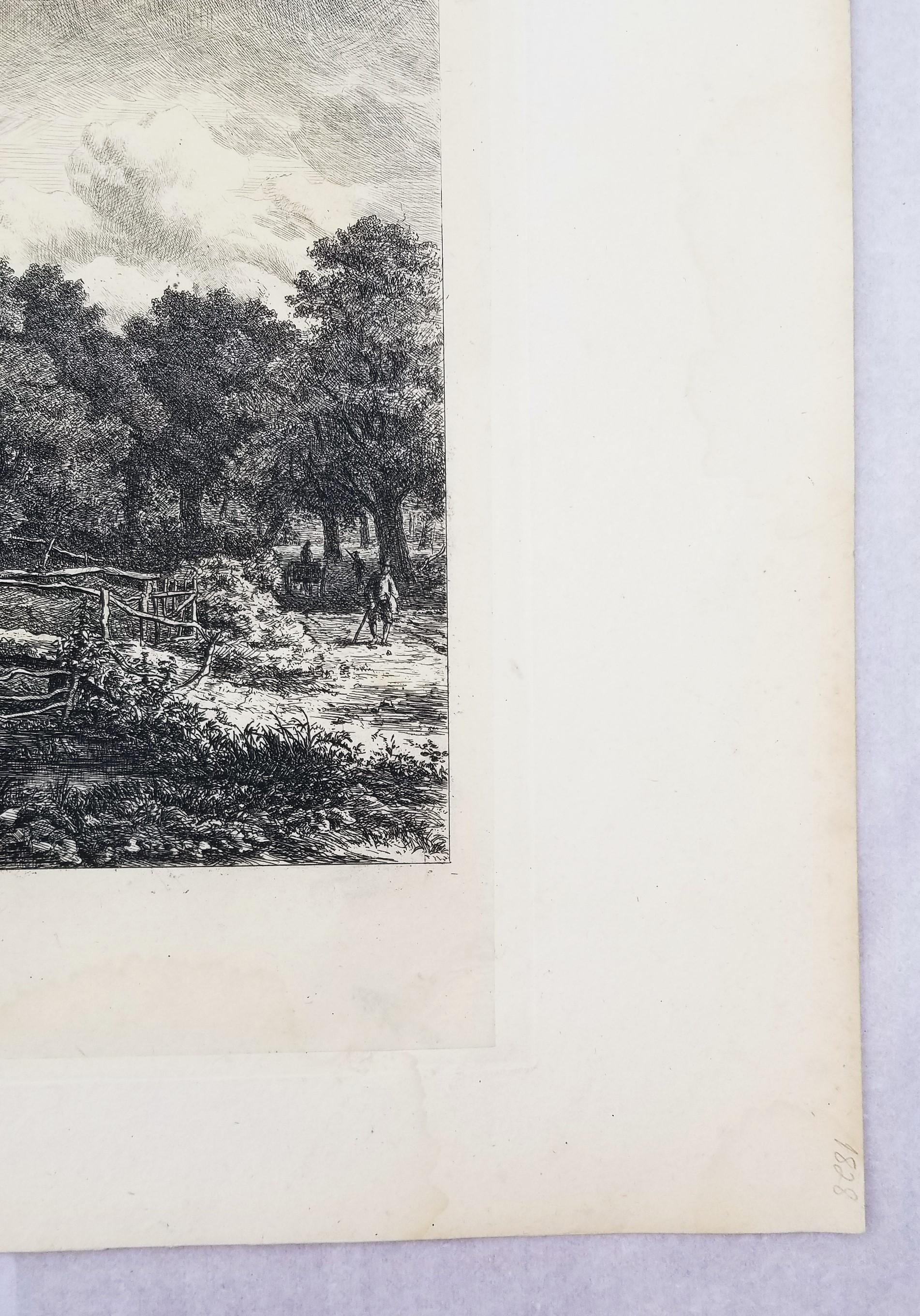 Cottage in the Forest of Arden /// British Victorian Landscape Cottage Etching For Sale 3
