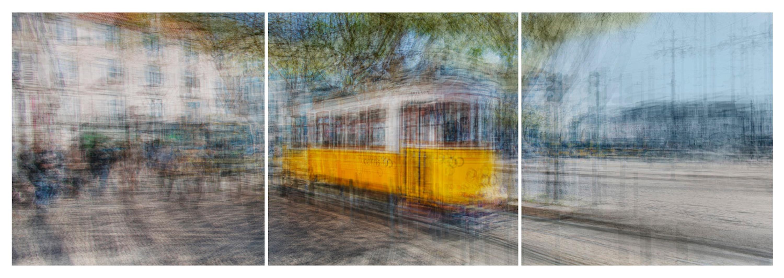 Lisbon #6 Triptych by Jacob Gils - Contemporary Cityscape Photography - Trolley