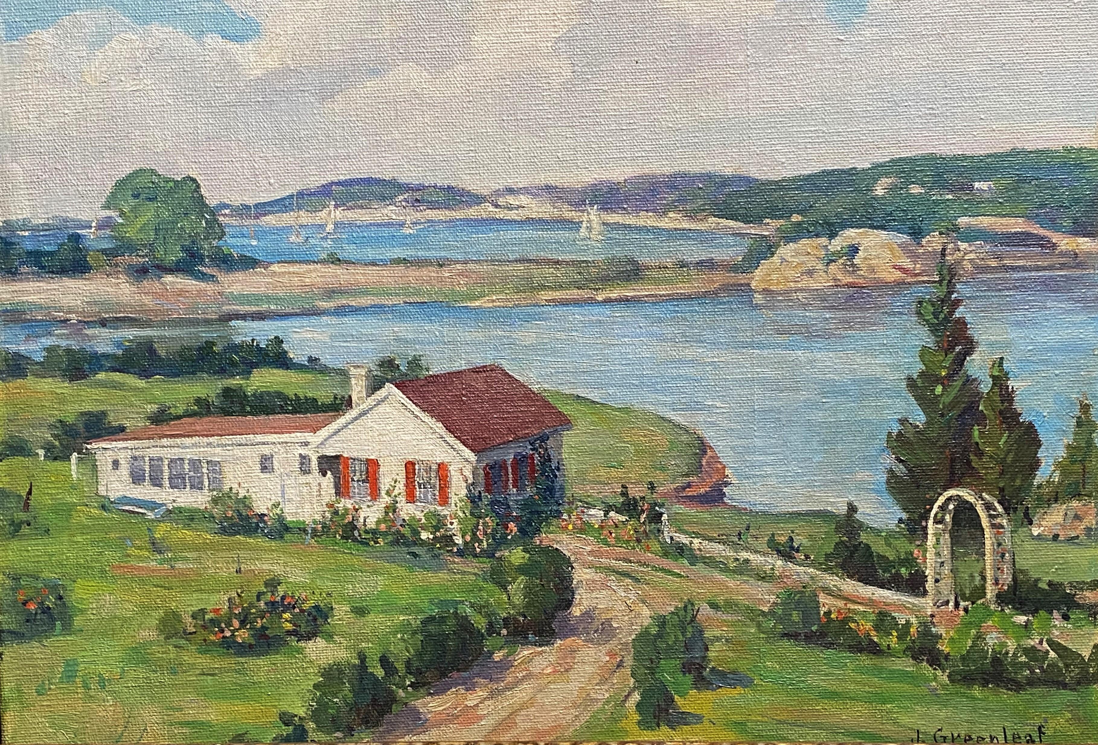 12" x 16" signé en bas à droite.  bio de ask art : Né à Reval, en Estonie, Jacob Greenleaf est devenu un peintre actif à Rockport, dans le Massachusetts. Il a étudié à l'école d'art de Vilno, en Russie, et à Paris pendant deux ans.

Il était membre