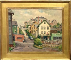 Jacob I. Greenleaf, "Gloucester," Cape Ann Straßenszene Ölgemälde