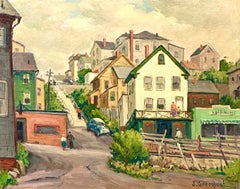 Jacob I. Greenleaf, "Gloucester," Cape Ann Straßenszene Ölgemälde