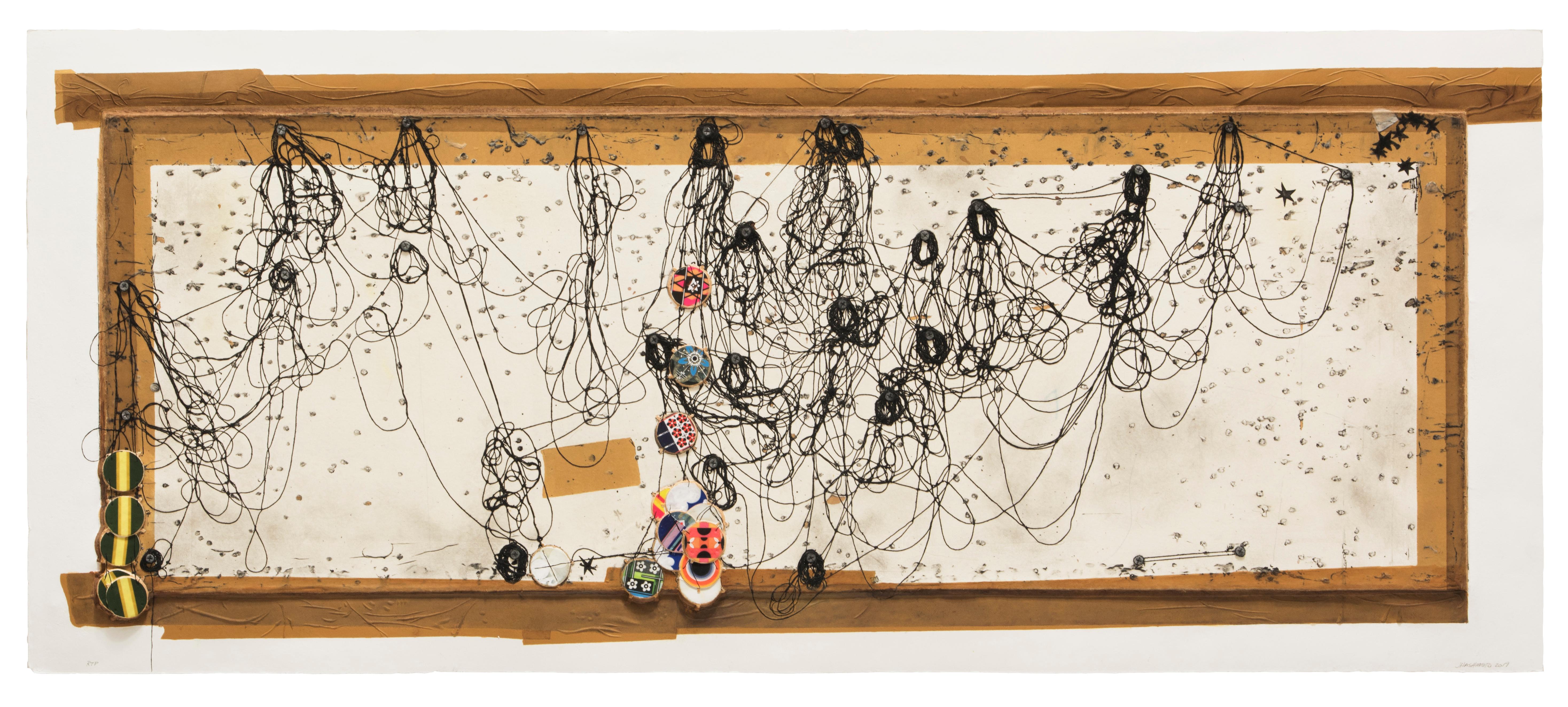 All These Burnt Out Comets, Unwound Ciphers, and the Dark Span of Madness - Mixed Media Art by Jacob Hashimoto