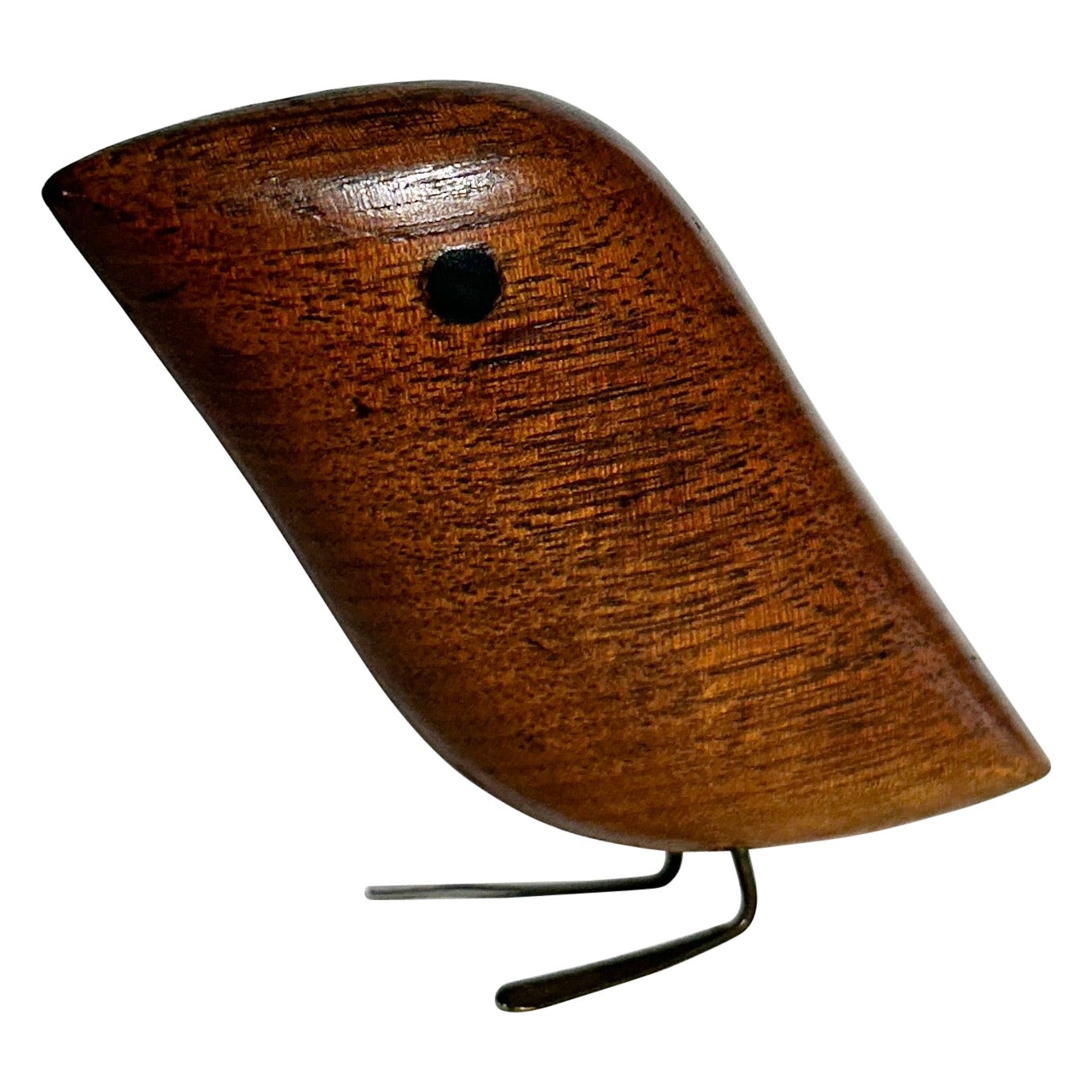 Jacob Hermann Bird Sculpture Wood Brass Denmark 1950s