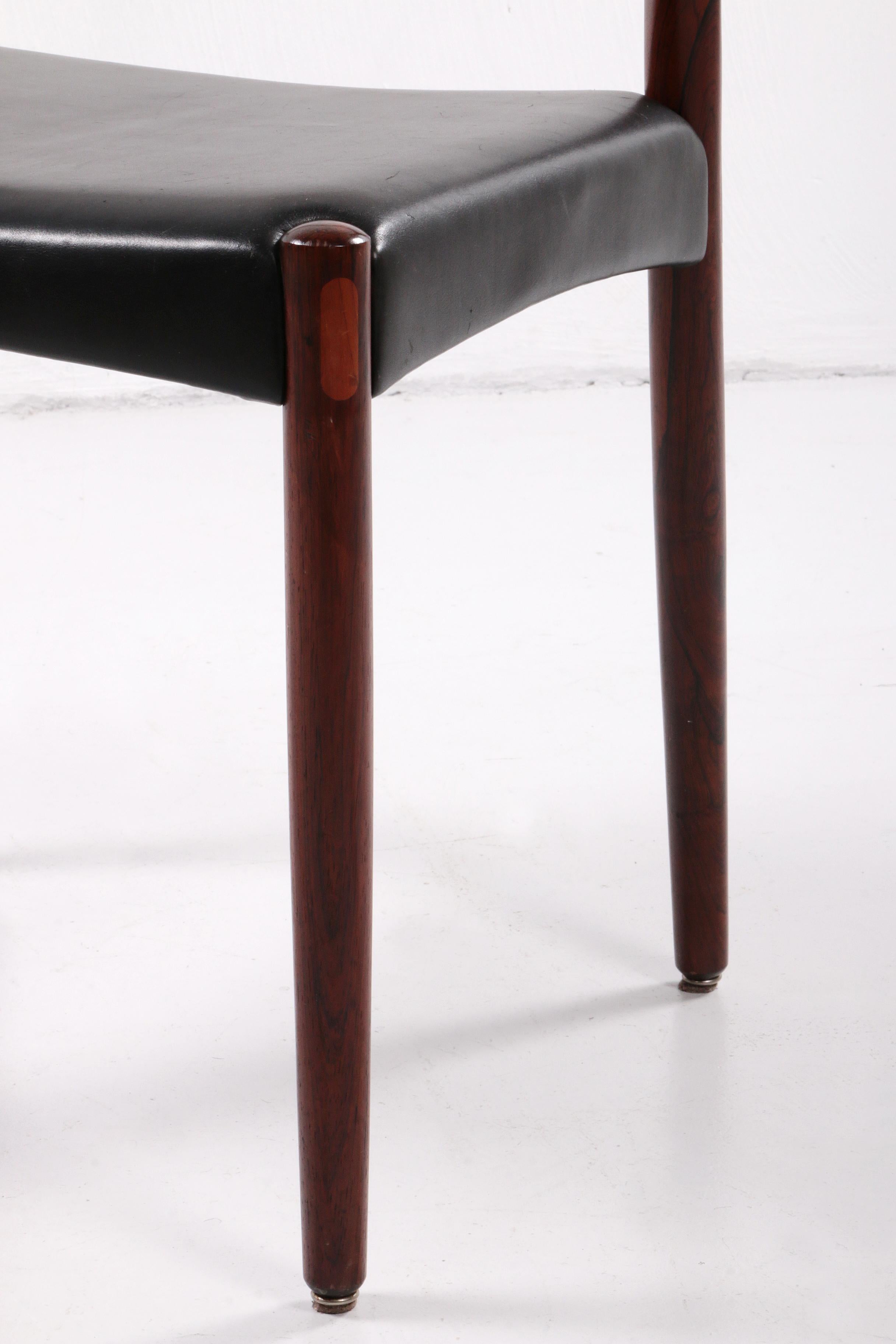 Mid-20th Century Jacob Hermann Dark Wood Dining Room Chairs Randers Mobelfabriek, 1965 For Sale