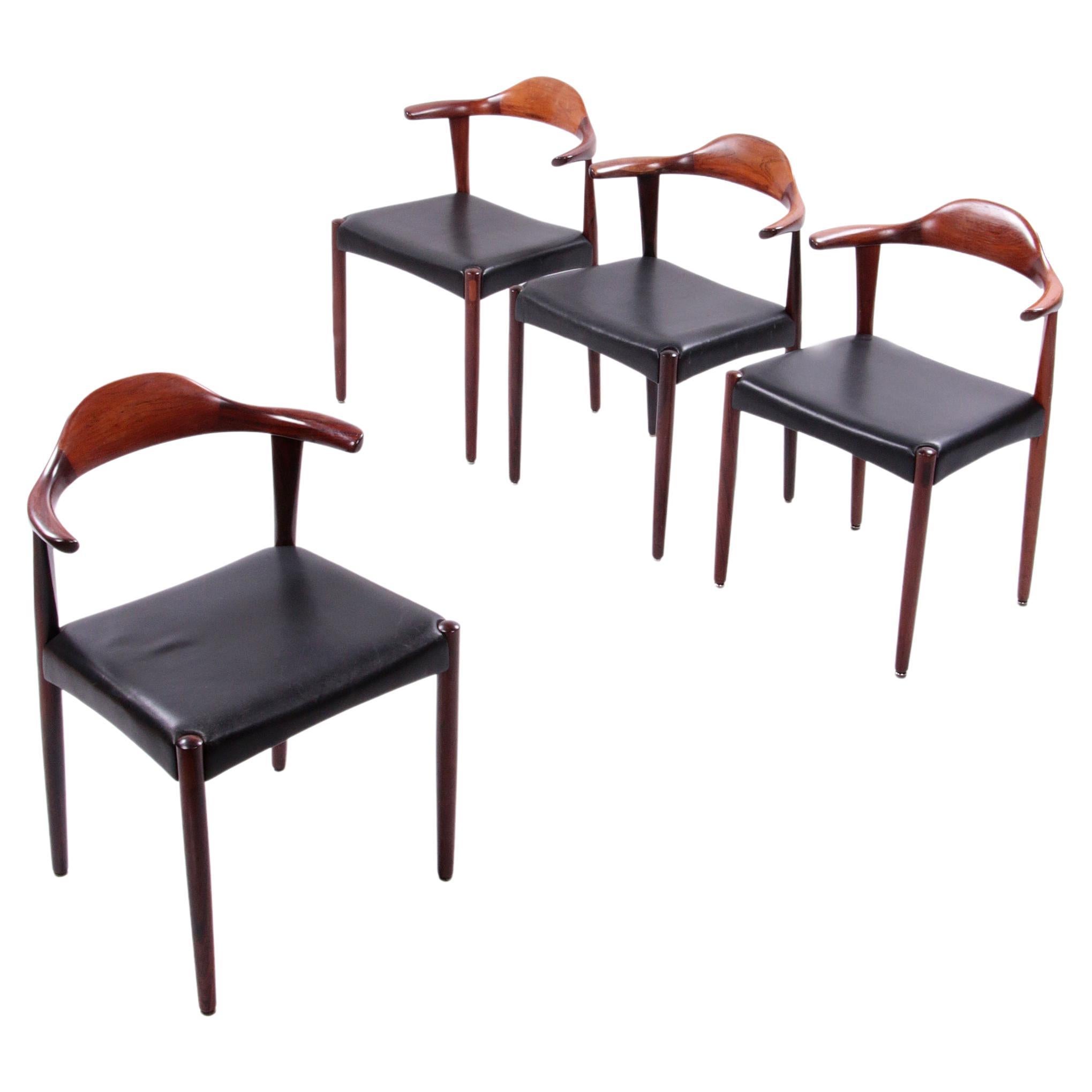 Jacob Hermann Dark Wood Dining Room Chairs Randers Mobelfabriek, 1965 For Sale