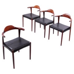 Used Jacob Hermann Dark Wood Dining Room Chairs Randers Mobelfabriek, 1965