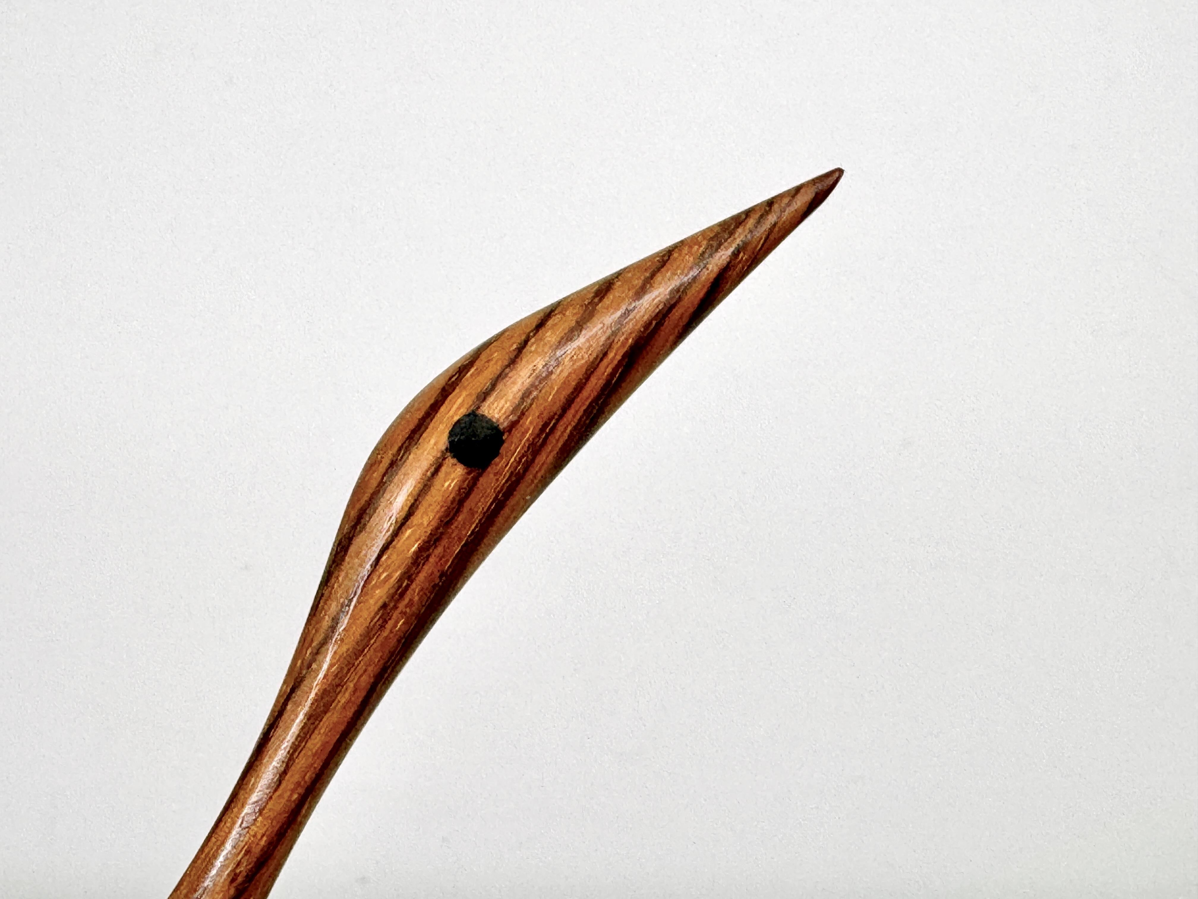 Mid-20th Century Signed Jacob Hermann Zebrawood Hand Carved Bird Sculpture Denmark 1950s For Sale