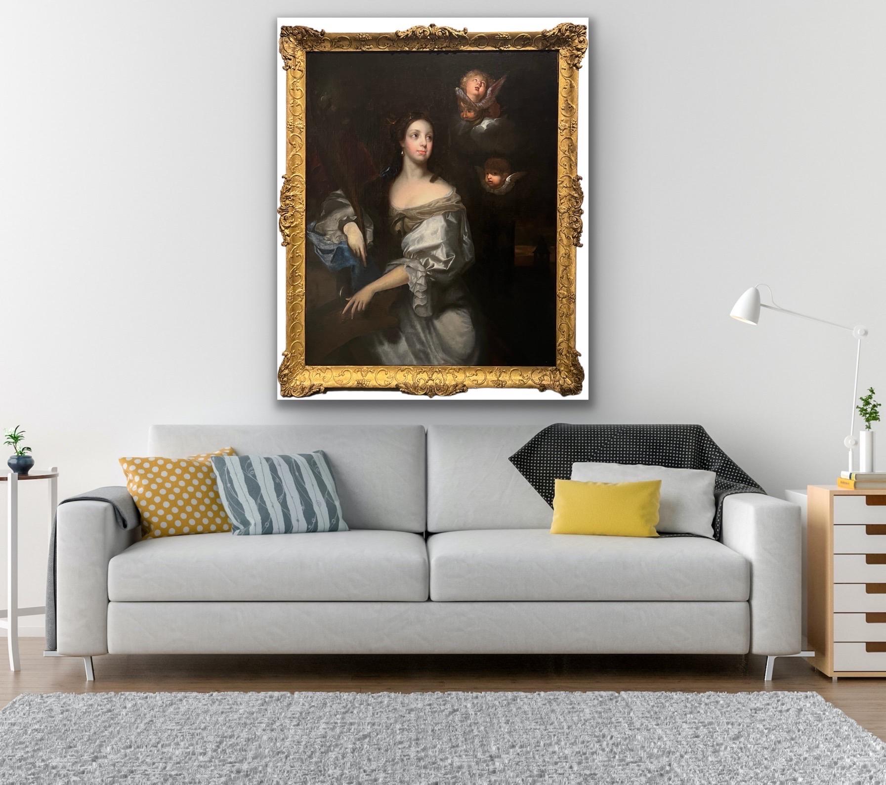 17th century Old Master Portrait of Queen Catherine of Braganza For Sale 6