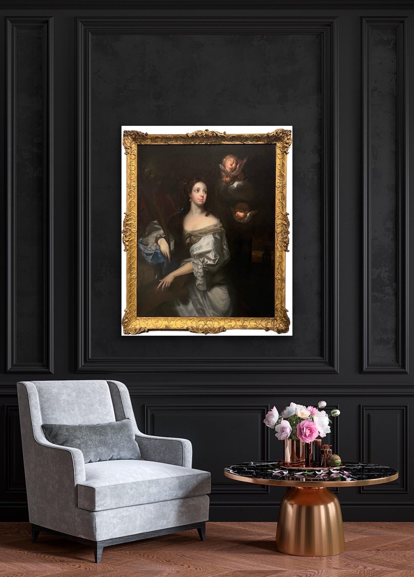 17th century Old Master Portrait of Queen Catherine of Braganza For Sale 3