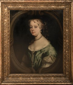 Antique Portrait Of Mary Wither Of Andwell, 17th Century  Jacob Huysmans (1633–1696) 