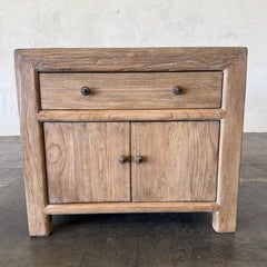 Jacob II 2 Door Reclaimed Elm Nightstand - Dark Natural