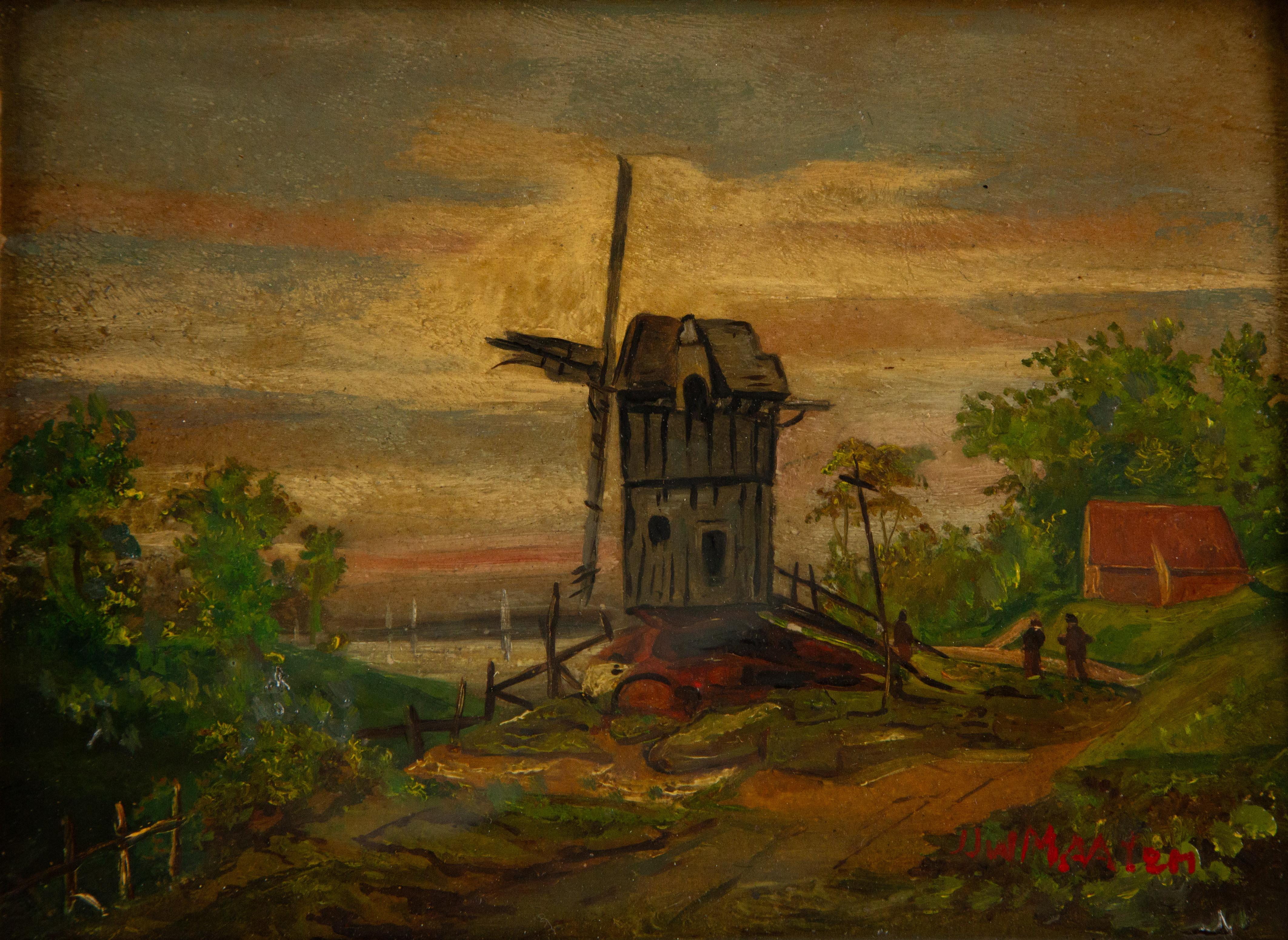 Jacob Jan van der Maaten (1820-1879) Landscape Oil On Board 