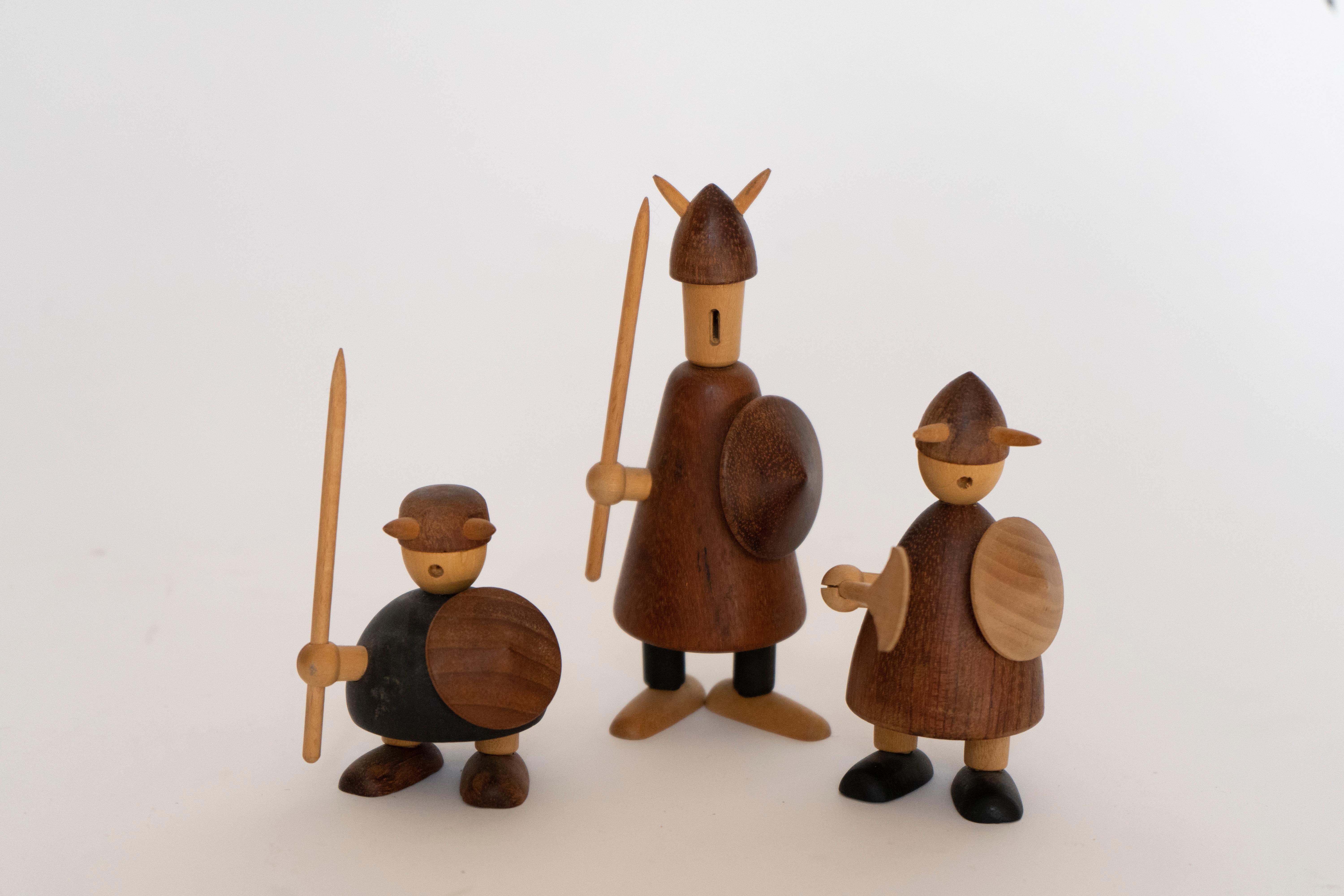 A beautiful, example of vintage collectable Jacob Jensen wooden abstract Danish Vikings. Each is stamped 