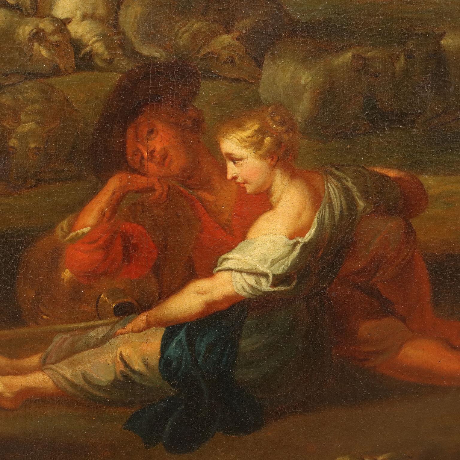 J. Jordaens, Öl auf Leinwand Nordeuropäische Schule, „L''arc en ciel“ XVII. Jahrhundert (Sonstige Kunststile), Painting, von Unknown