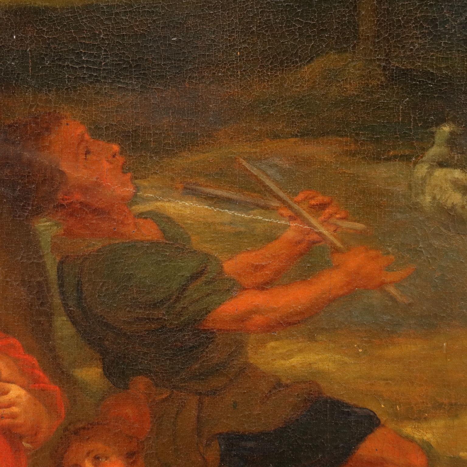 J. Jordaens, huile sur toile École nord-européenne, L''arc en ciel XVIIe siècle en vente 1