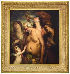 Mythological Allegory of Drunken Silenus and Flora, 17th Century Flemish School