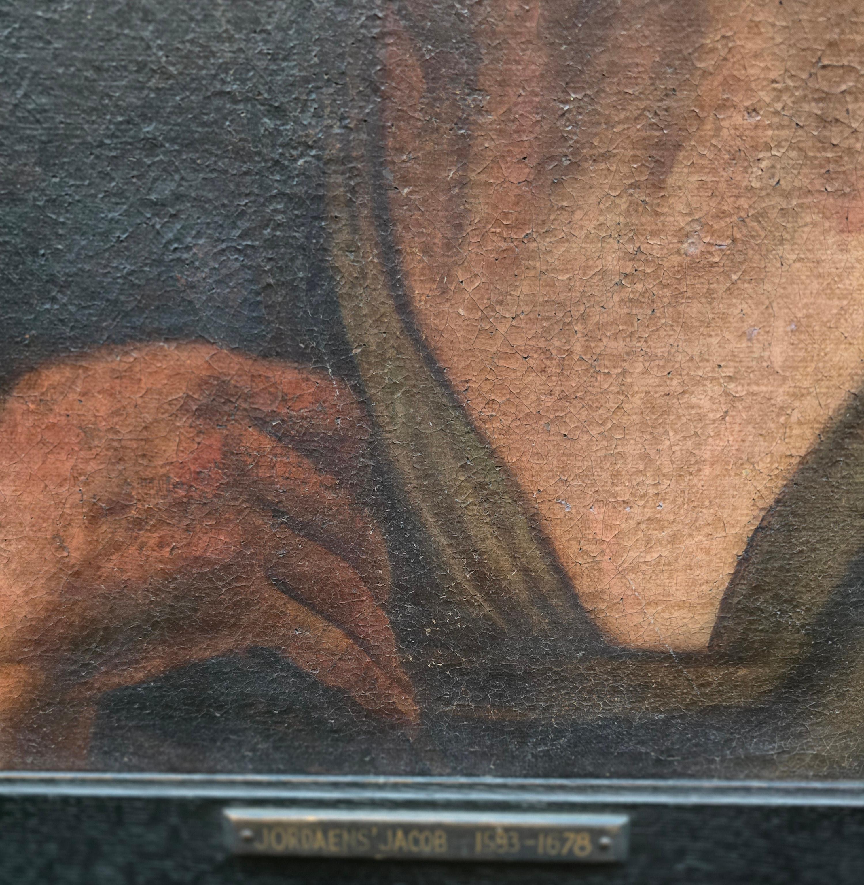 Abraham Grapheus - Gray Figurative Painting by Jacob Jordaens (Antwerp 1593 - Antwerp 1678)