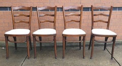 Jacob & Josef Khon & Mundus Walnut Bendwood Ladder Back Side Chairs, Circa 1910s