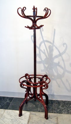 Jacob & Josef Kohn Art Nouveau Coat Rack Model 1092 Beech Mahogany Stained, 1900
