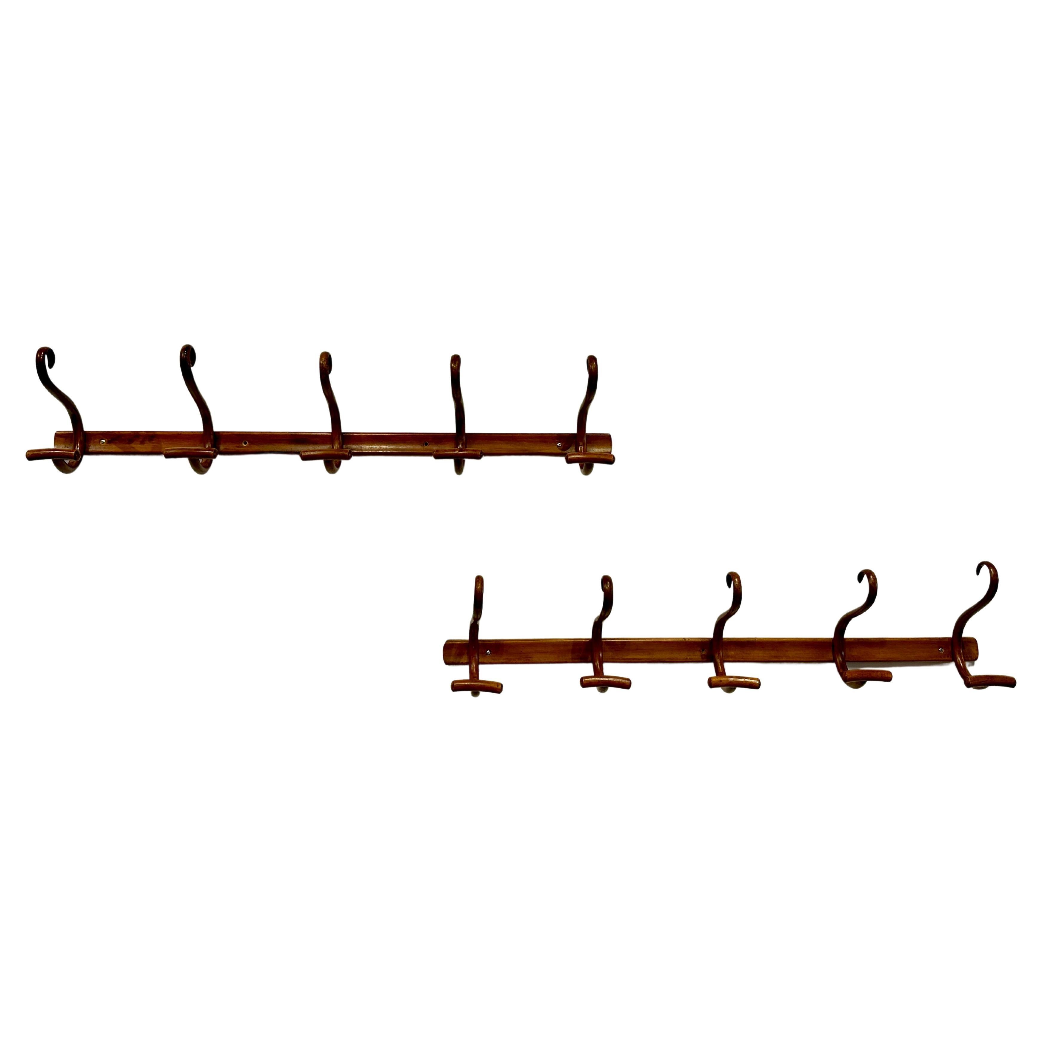 Jacob & Josef Kohn Bent Wood Coat Hangers- Vienna, Austria, 1890's Two Available For Sale