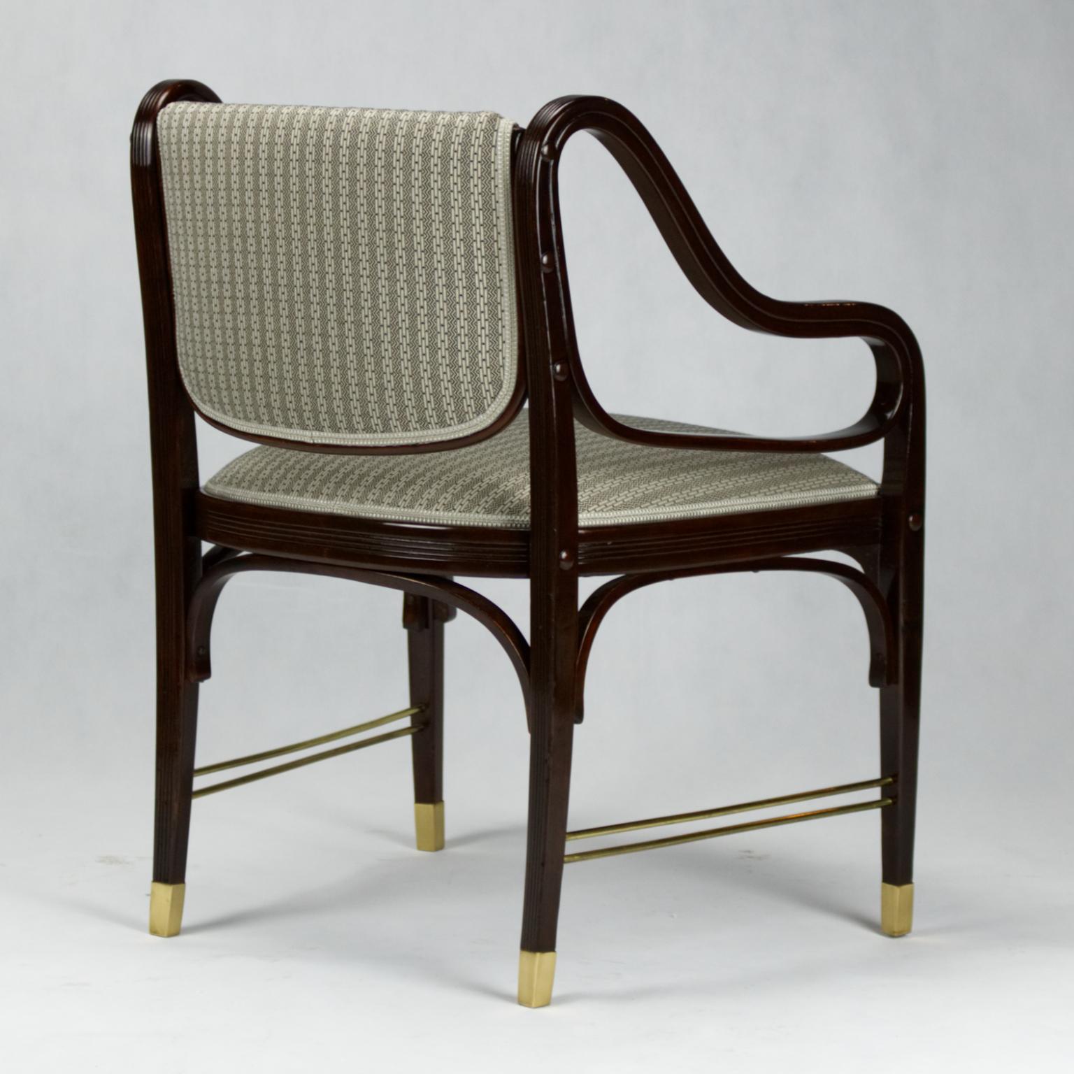 Laiton Fauteuil Art nouveau de Vienne Jacob & Josef Kohn n° 412 d'Otto Wagner, 1904 en vente