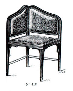 Jacob & Josef Kohn Vienna Art Nouveau Settee Number 412 by Otto Wagner c.1901