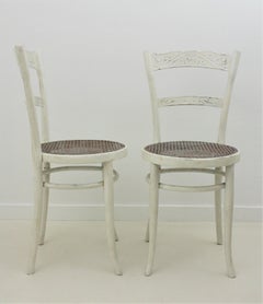 Jacob & Josef Kohn Vienna Secession Patinated Chairs with Wicker Seats, Pair