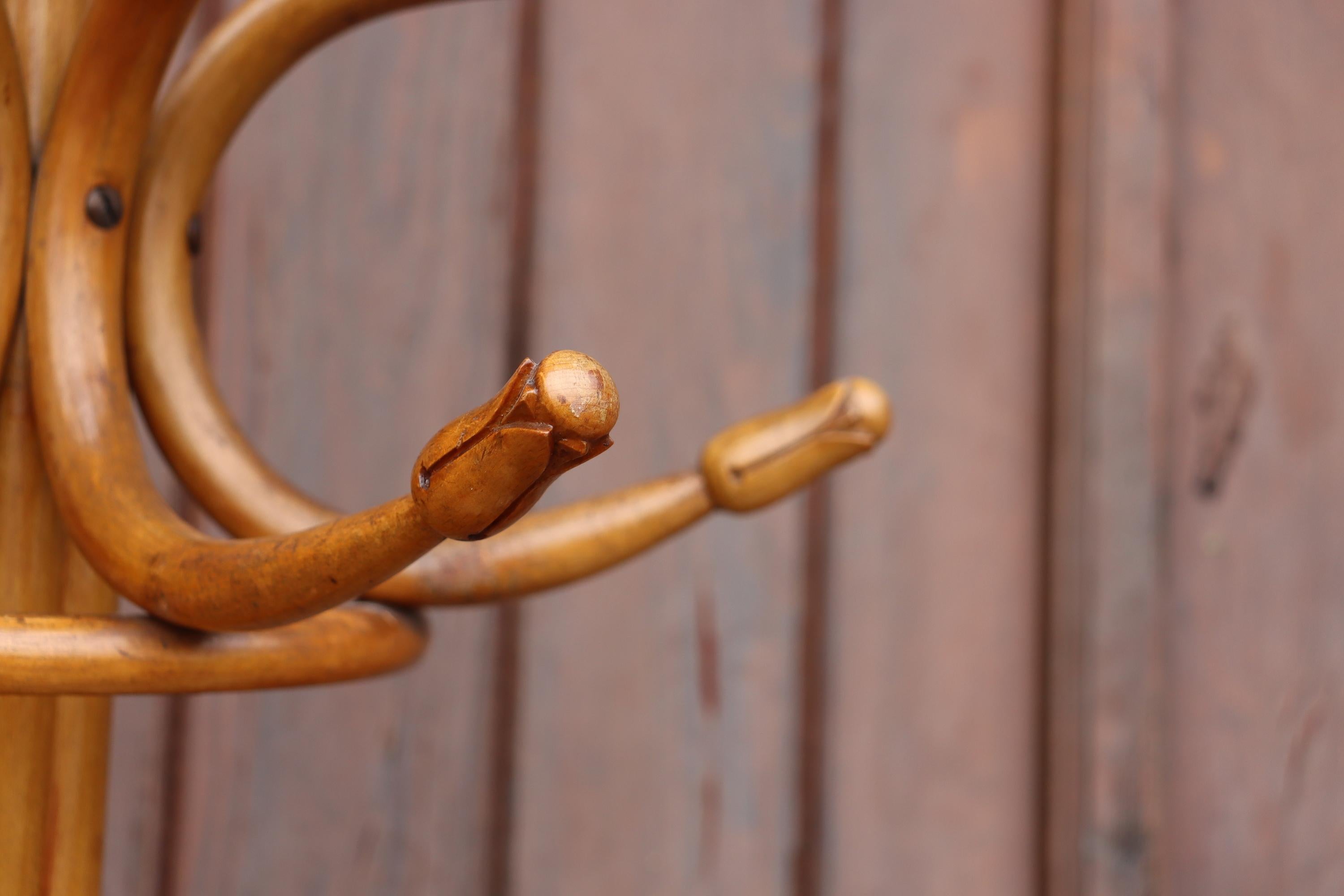 Jacob & Joseph Kohn Semi-spherical Coat Rack In Bentwood im Zustand „Gut“ im Angebot in Charmes, FR