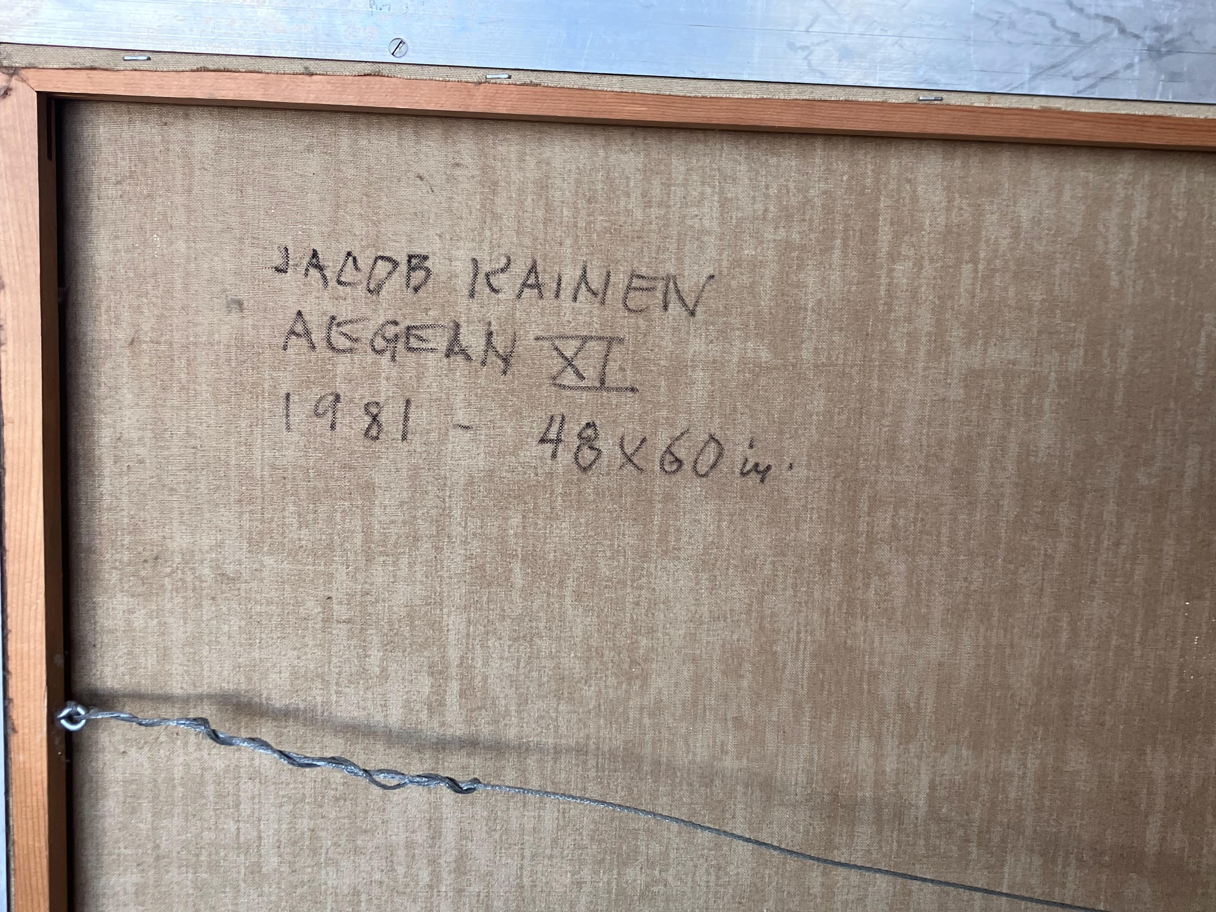 Aegean XI - Beige Abstract Painting by Jacob Kainen