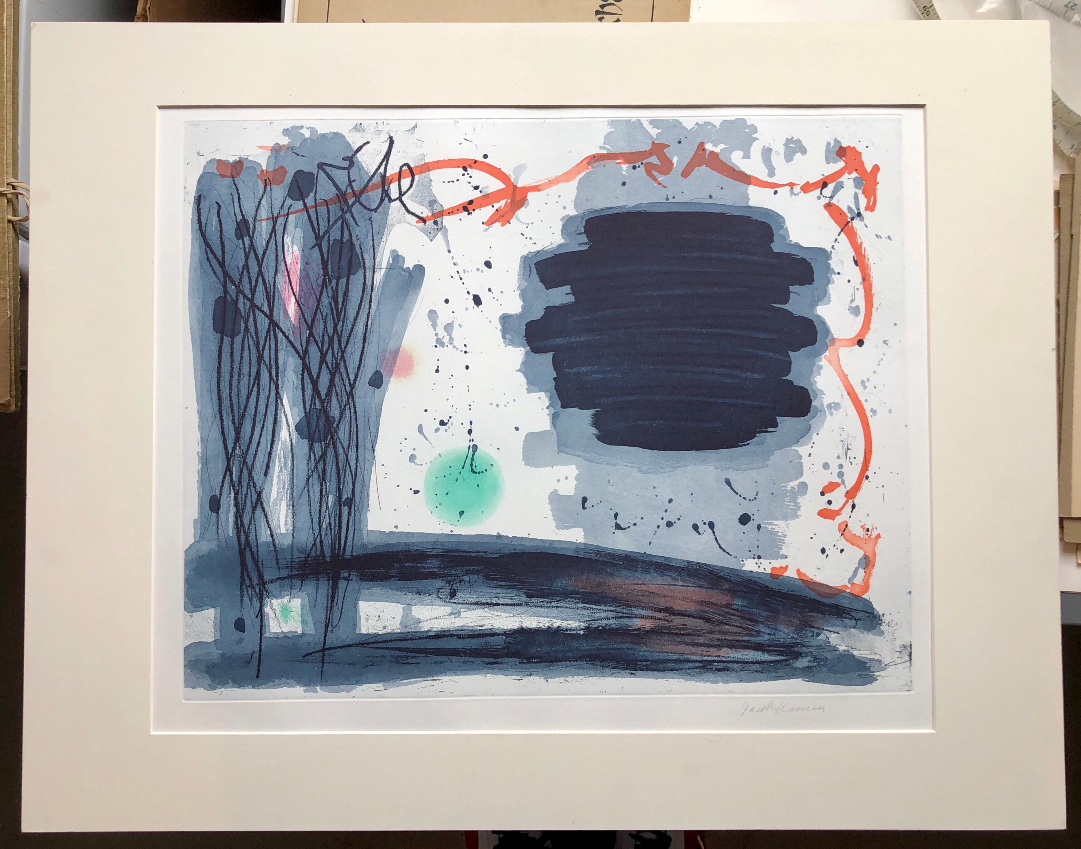 1970's American Abstract Expressionist Color Stain Aquatint Etching WPA Artist 6