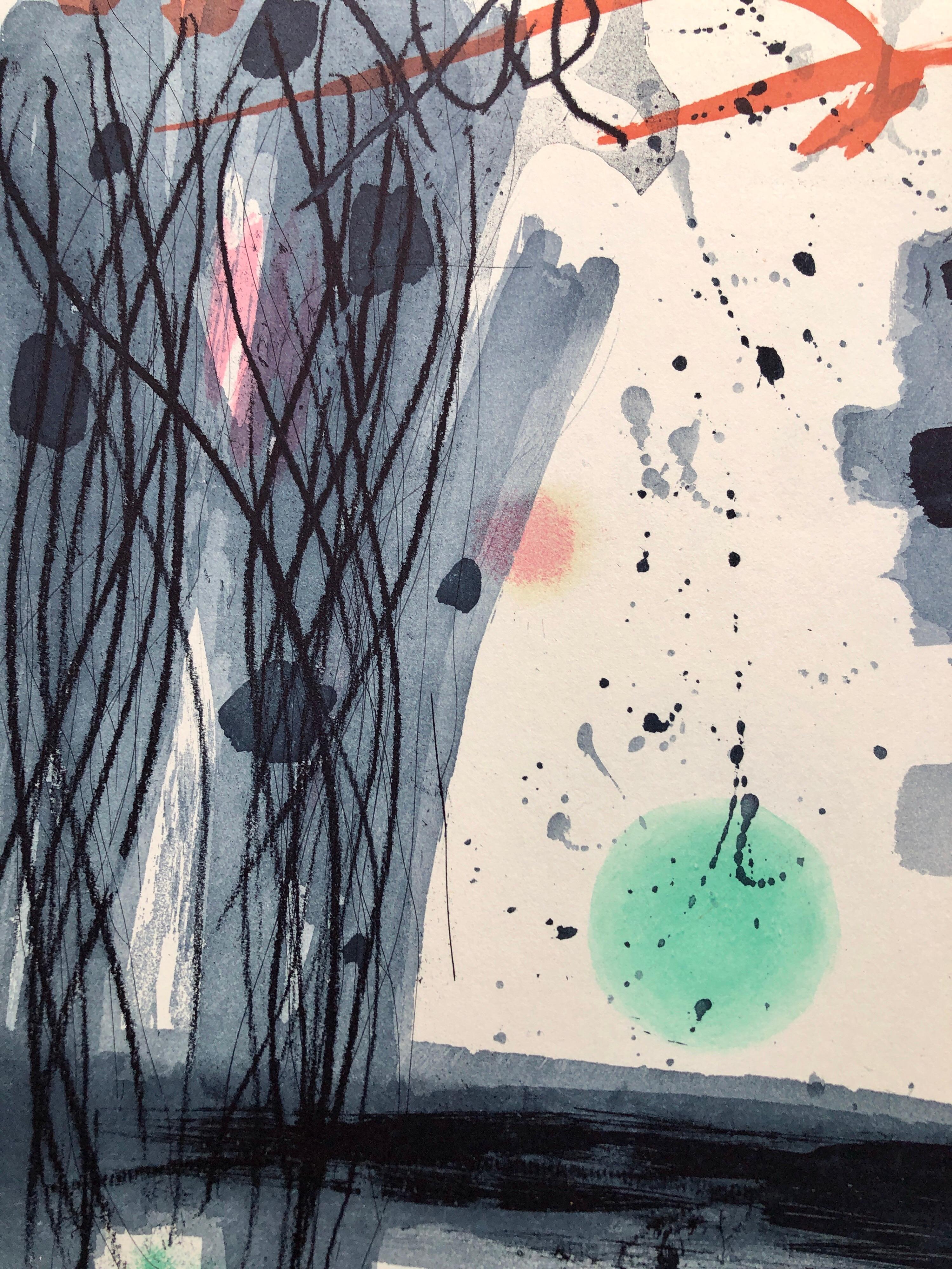 1970's American Abstract Expressionist Color Stain Aquatint Etching WPA Artist 1