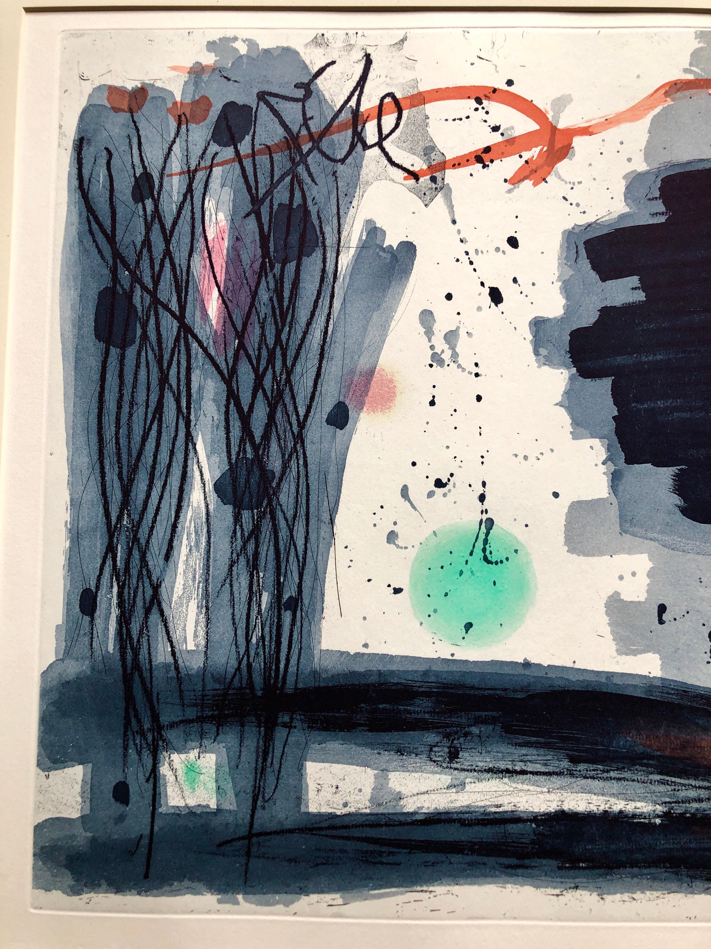 1970's American Abstract Expressionist Color Stain Aquatint Etching WPA Artist 3