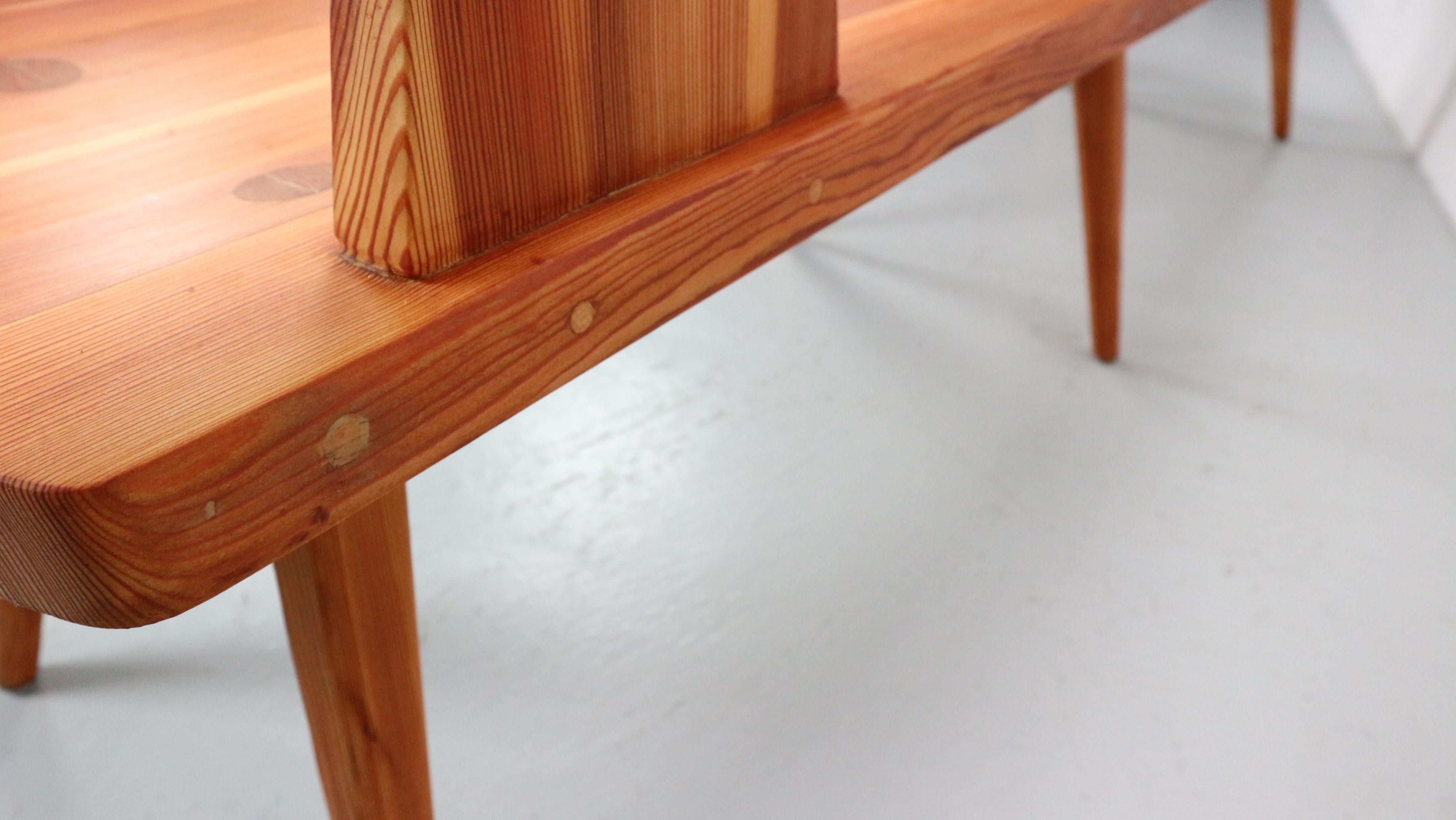 Jacob Kielland Brandt Bench in Pine Wood for Christiansen, Handcrafted, 1960s For Sale 8