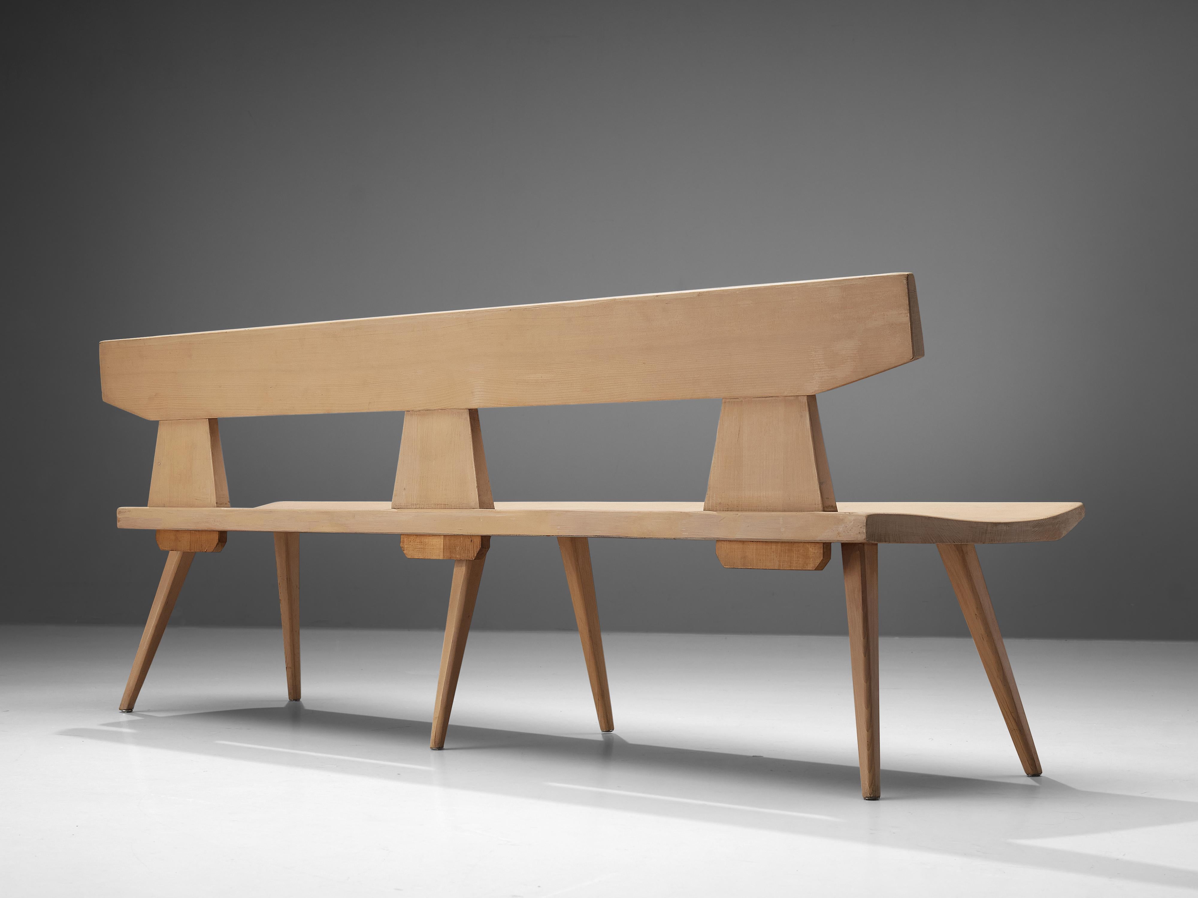 Scandinavian Modern Jacob Kielland-Brandt Bench in Stained Solid Pine