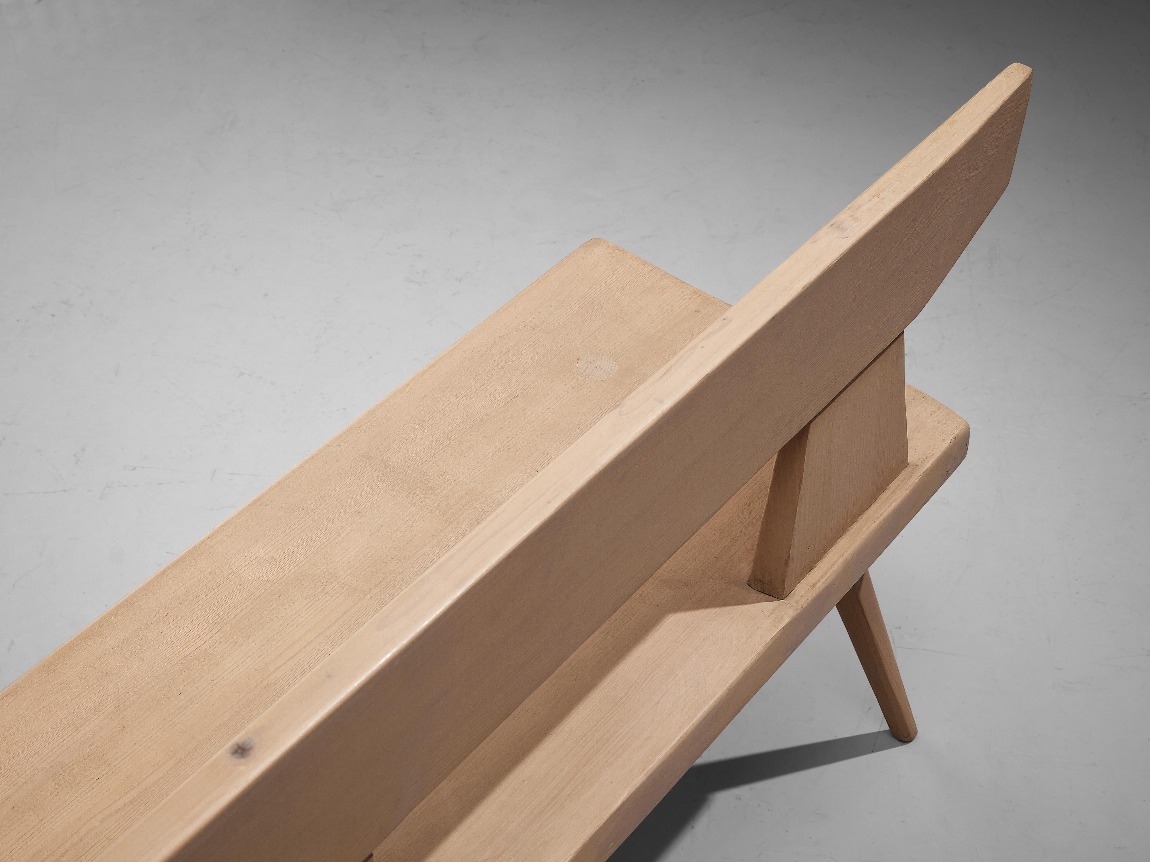 Danish Jacob Kielland-Brandt Bench in Stained Solid Pine